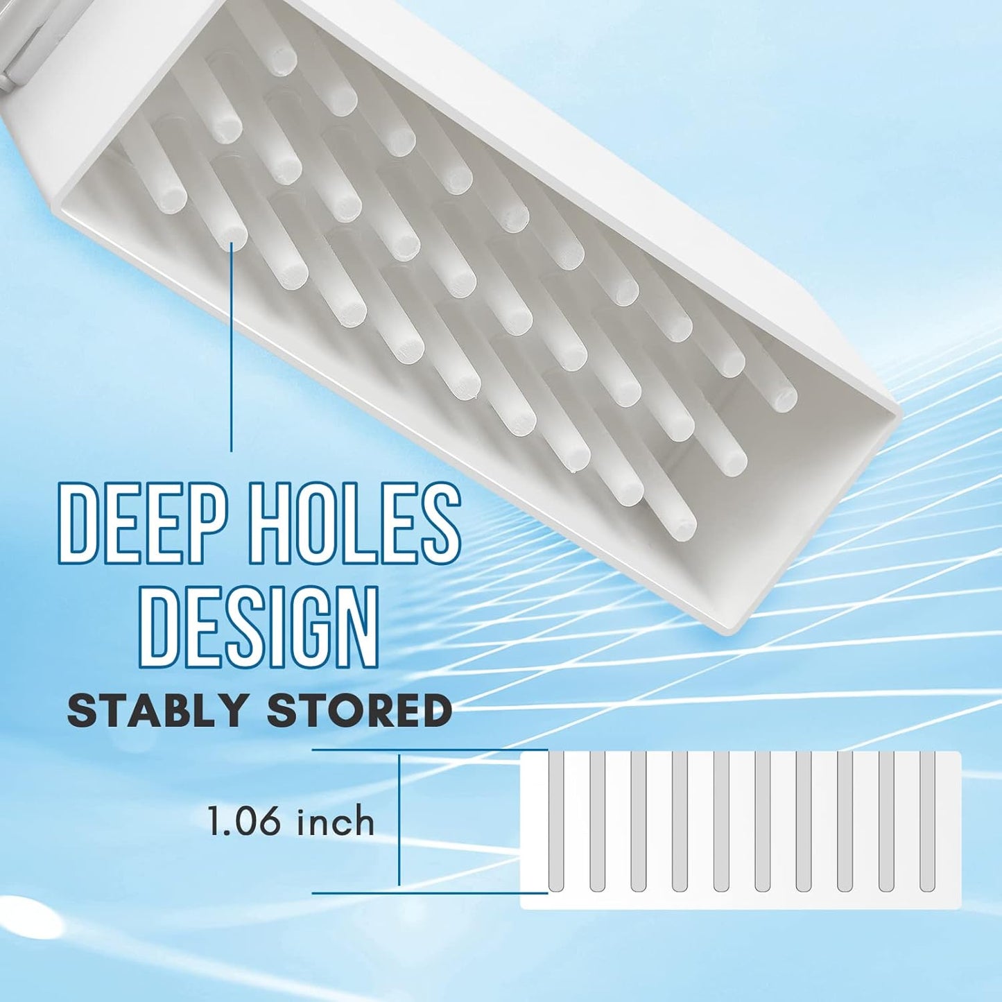 Makartt Nail Drill Bits Holder,Dustproof Stand Displayer Organizer Container Case 30 Holes drill bit holder nail tech Professional Nail art Tools(Not Inlcude Drill Bits,White)