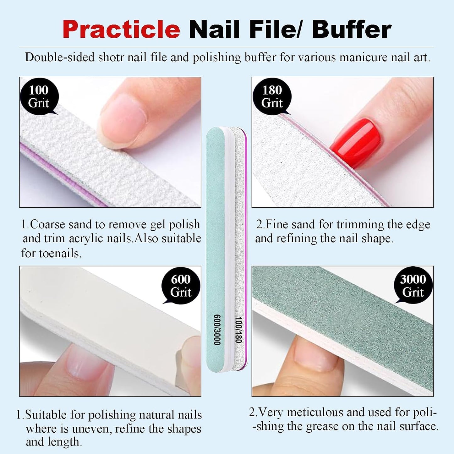 LOUINSTIC Nail Gel Polish Remover – 3 Pcs with Nail File – Non-Irritating, No Damage, Easy to Use at Home(15ml/0.5oz)