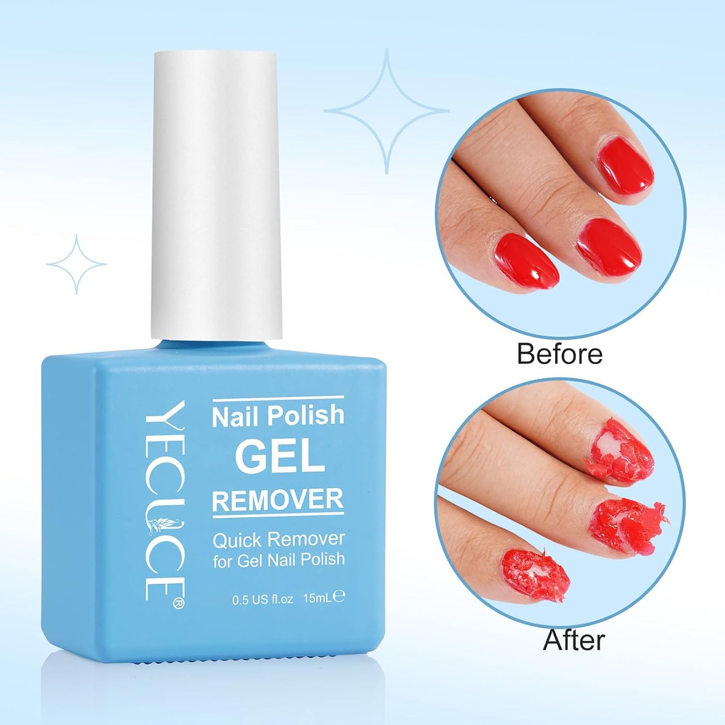 Gel Nail Polish Remover, (3pcs) Gel Polish Remover for Nails, No Need for Foil, Quick & Easy Polish Remover In 3-5 Minutes, No Need Soaking Or Wrapping-15ml