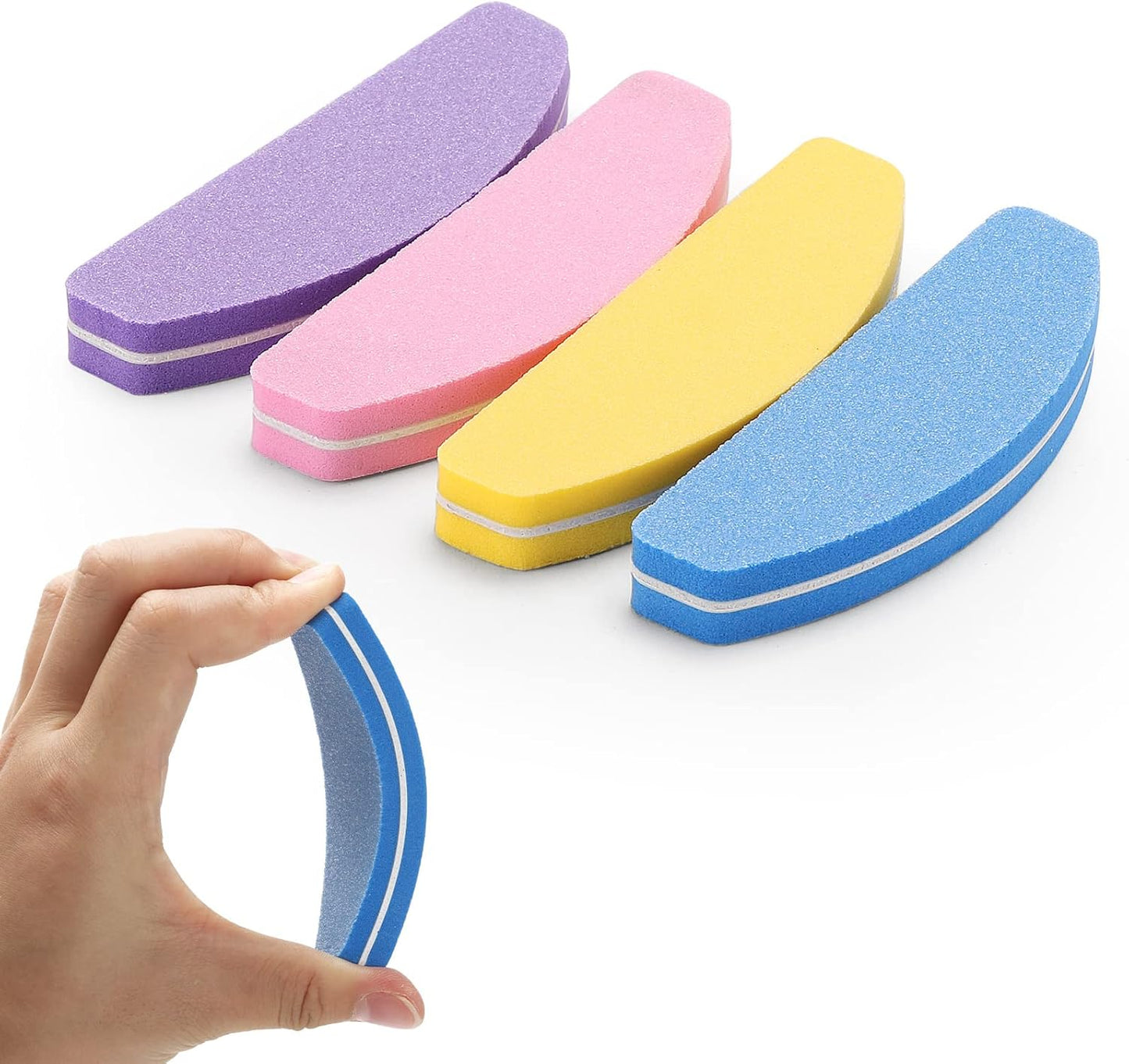 80 Count Mini Nail Buffers Kit, 100/180 Grit Buffing Blocks Small Nail Files for Acrylic and Natural Nails (Pack of 2)