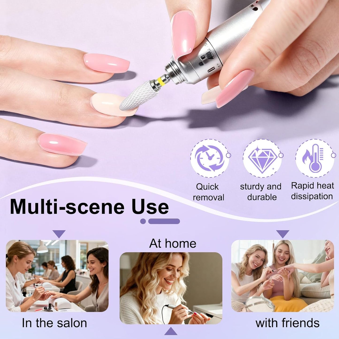Fantexy 3/32" Ceramic Nail Drill Bit - Remove Acrylic Hard Gels Quickly and Safely,White Ceramic Cone File Bit for Nail Art,Manicure,Pedicure,Gel,Cuticle Clean(Extra Fine - XF)