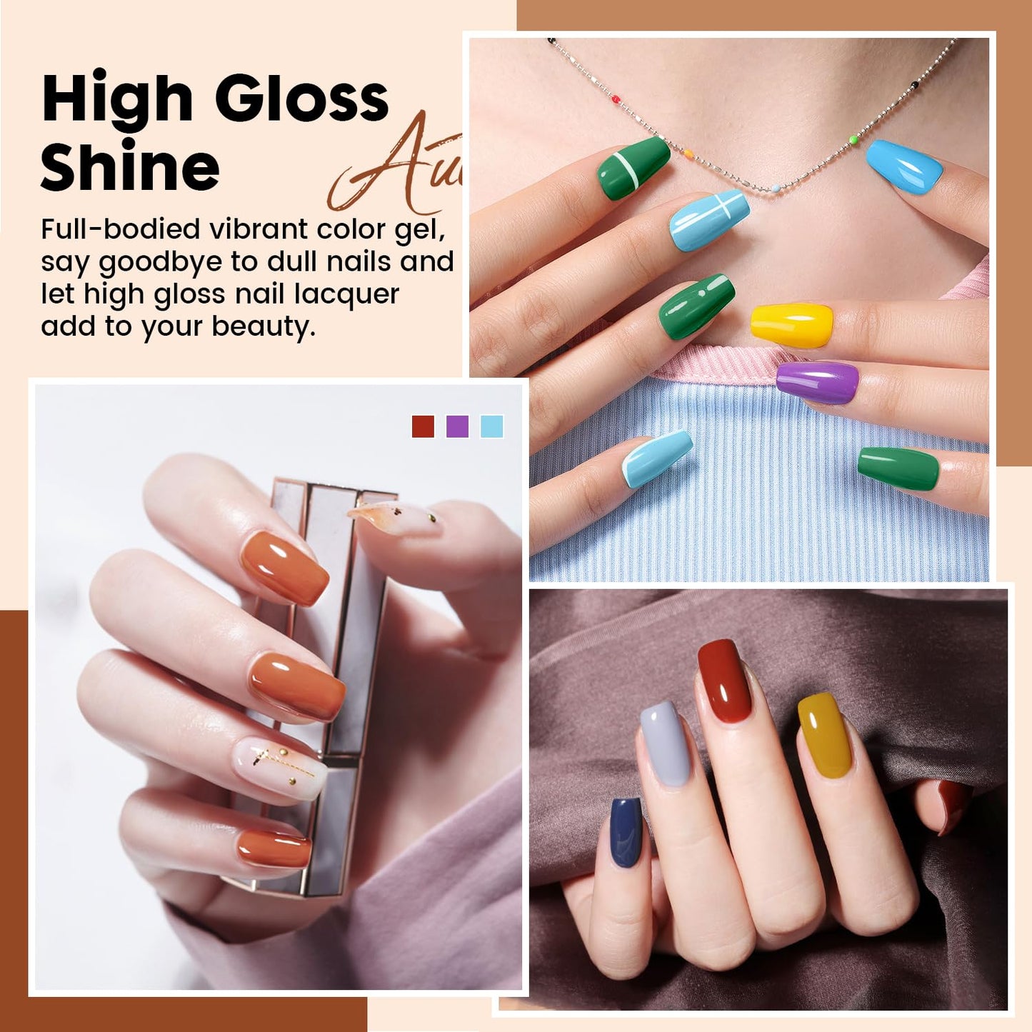 JEWHITENY 23 PCS Gel Nail Polish Set 20 Color Jelly-like Nail Polish Suitable for Salon and Home DIY Manicure