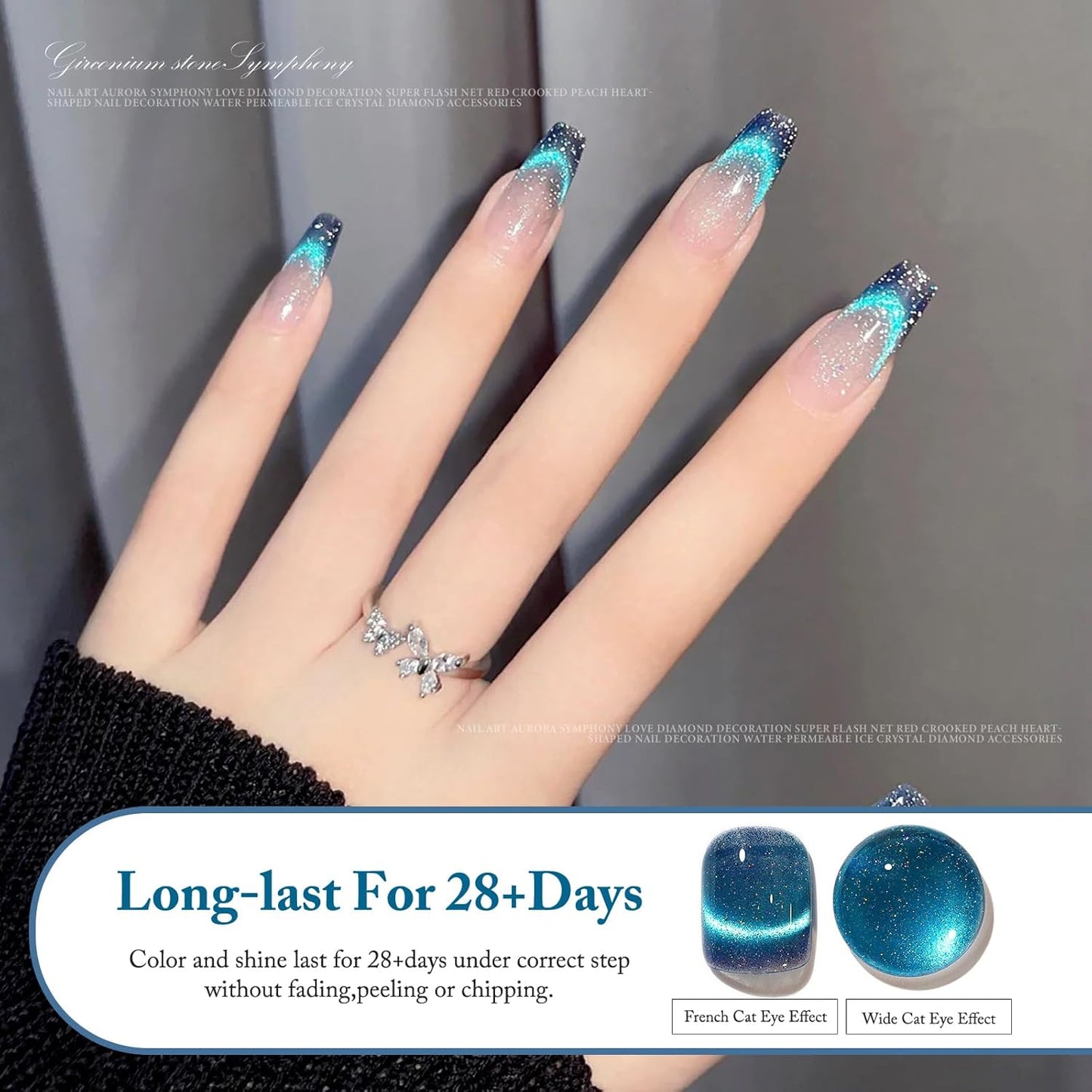 Cat Eye Gel Nail Polish 8ml, Long-Lasting Magnetic Cat Eye Gel 12