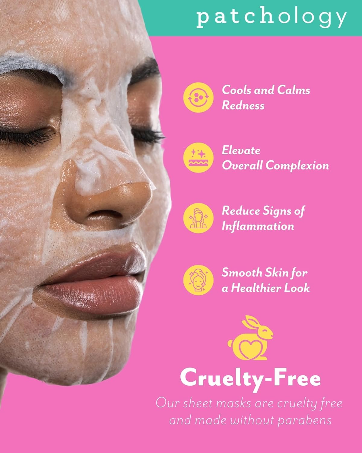 Patchology Moodmask The Good Fight Facial Sheet Mask - Hydrating & Soothing Face Mask for Men and Women - Willow Bark, Tea Tree & Peppermint for Moisture and Skin Support