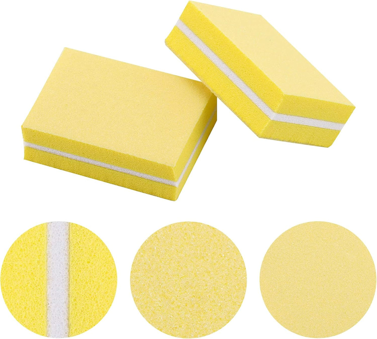 100 Pcs Mini Buffers for Nails 180/100 Grit Nail Buffers for Nail Care(Yellow)
