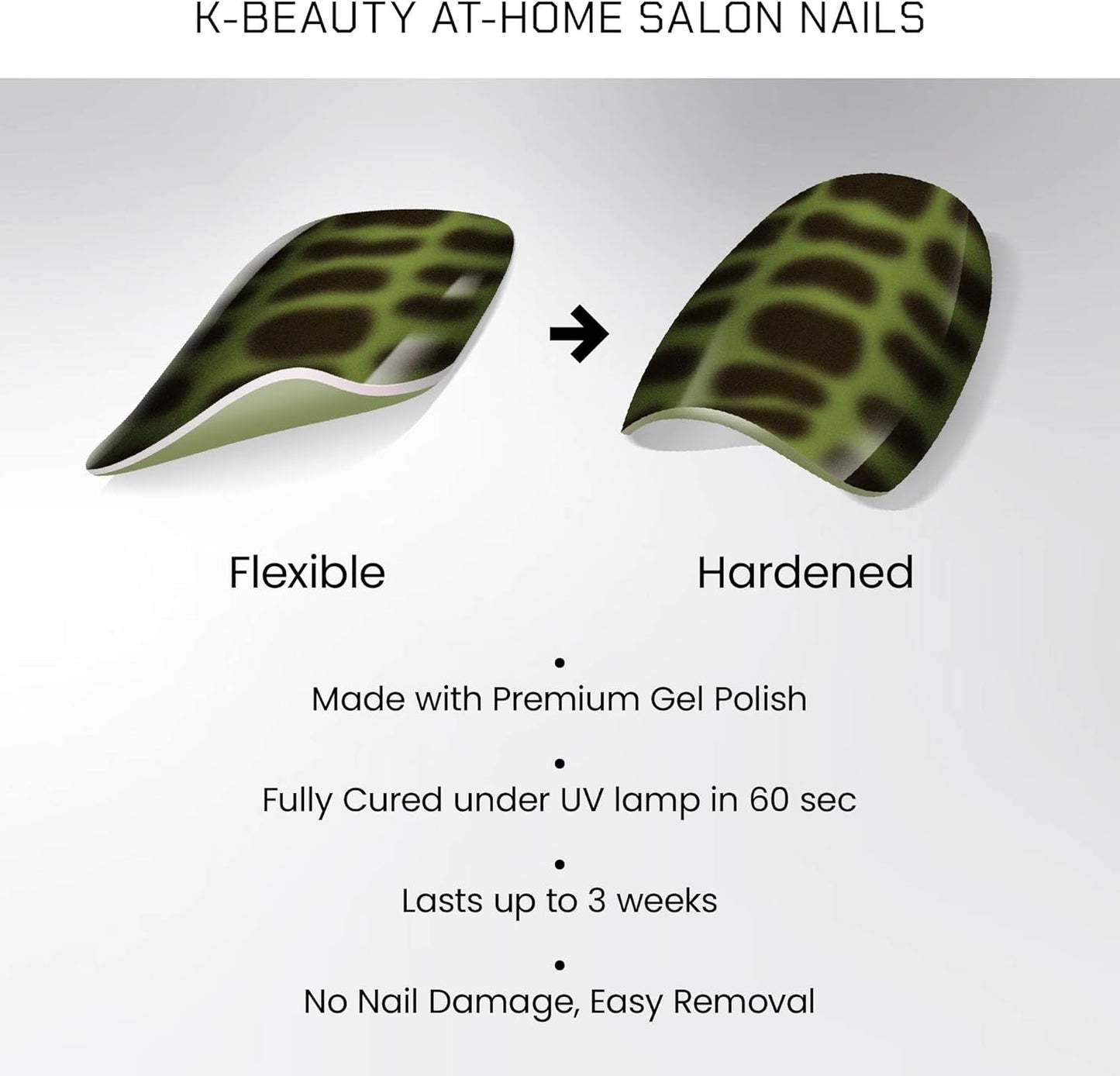Semi Cured Gel Nail Strips - Trendy Nail Polish Wraps Works with Any UV Lamp - Long Lasting Easy Salon Manicure - 24pcs with 2 Prep Pads, Nail File & Cuticle Stick (Let's Break Up)