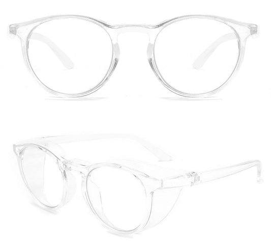 Alsenor Safety Glasses Anti Fog Goggles Protective Eyewear Blue Light Blocking Anti Dust UV Protection Glasses For Men Women (Round-Transparent)