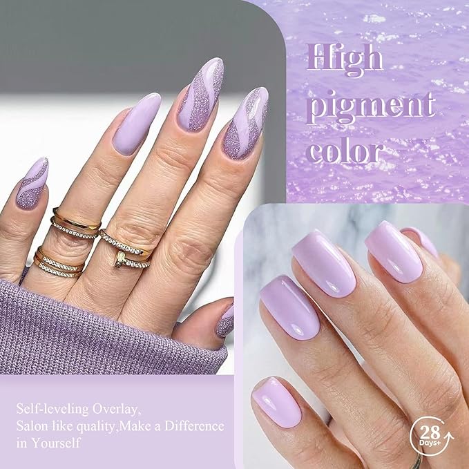 Gel Nail Polish,Taro Milky Purple Color Spring Summer Soak Off UV LED Nail Gel Polish Nail Art Starter Manicure Salon DIY at Home