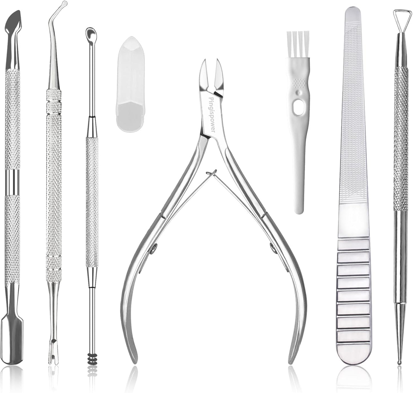 Cuticle Trimmer with Cuticle Pusher, 7PCS Professional Cuticle Remover Cutter Nippers Clippers and Premium Stainless Steel Durable Manicure Tools Kit for Toenails and Fingernails