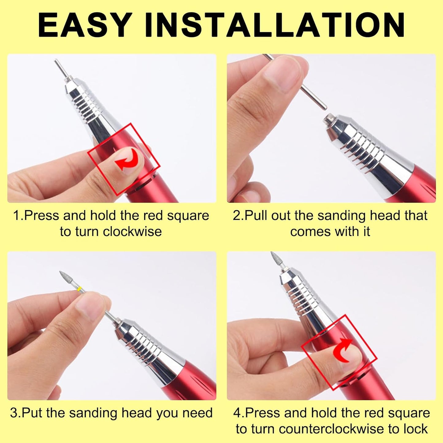 Nail Drill Bit Russian Manicure Drill Bits Nature Nail Buffer Bit for Cuticle Remove Nail Art Design Manicure Pedicure Professional Home & Salon Use (Extra Fine)