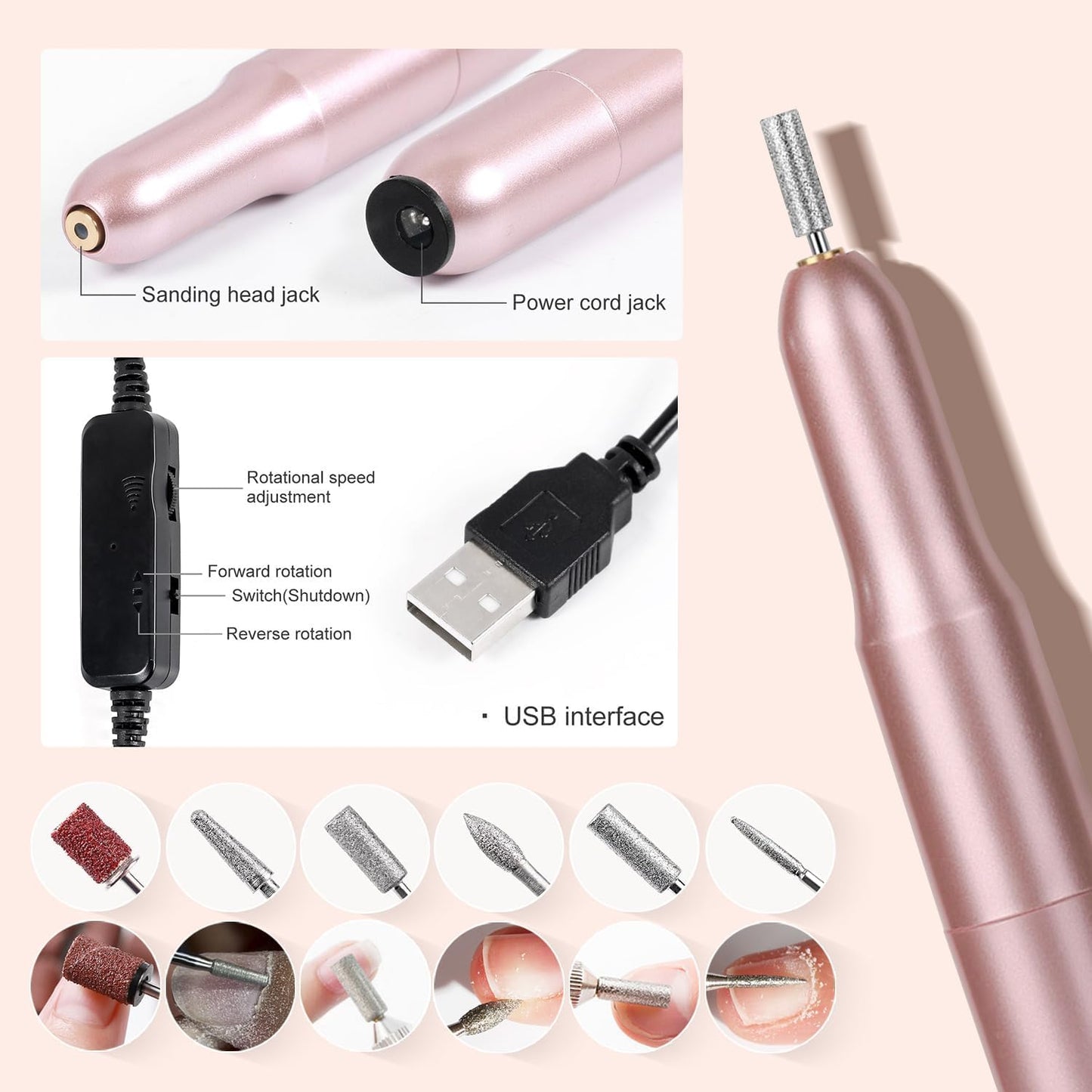 Acrylic Nail Kit with liquid Monomer,6 colors Glitter Acrylic powder UV Lamp for Beginners with Everything Nail Supplies (White)