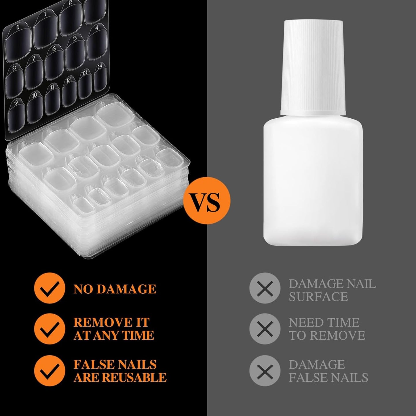 Teenitor 900pcs Nail Adhesive Tabs, 15 Sizes of Press on Nail Sticky Tabs, Nail Stickers for Press on Nails, Nail Tabs Nail Glue Stickers, 60 Sheets