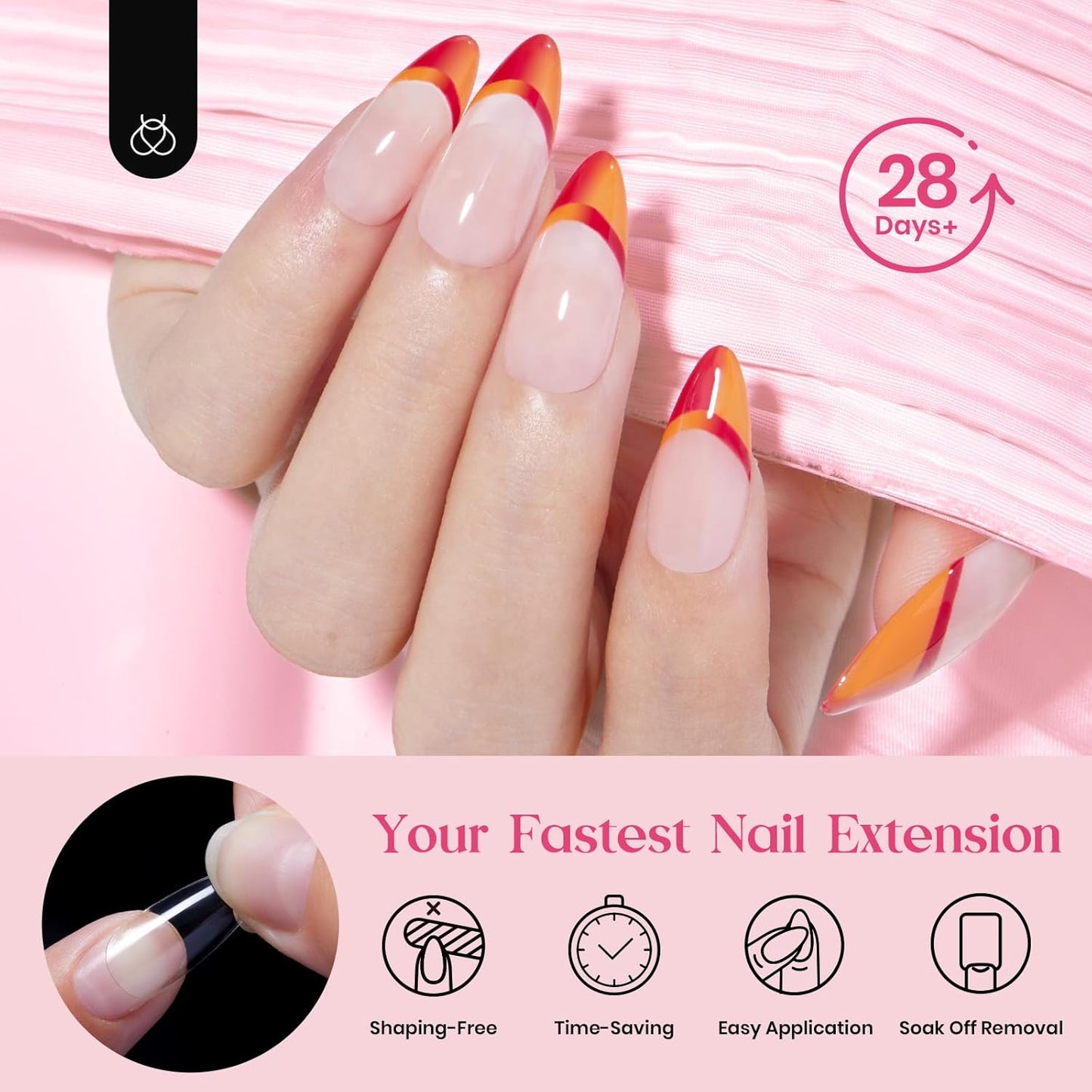 Beetles Gel Nail Tips Medium Almond: 15 Sizes 630Pcs Easy Nail Extension, Full Cover Clear Soft Nail TipsAcrylic Press On False Nails for Gel Nail Polish Gifts for Women