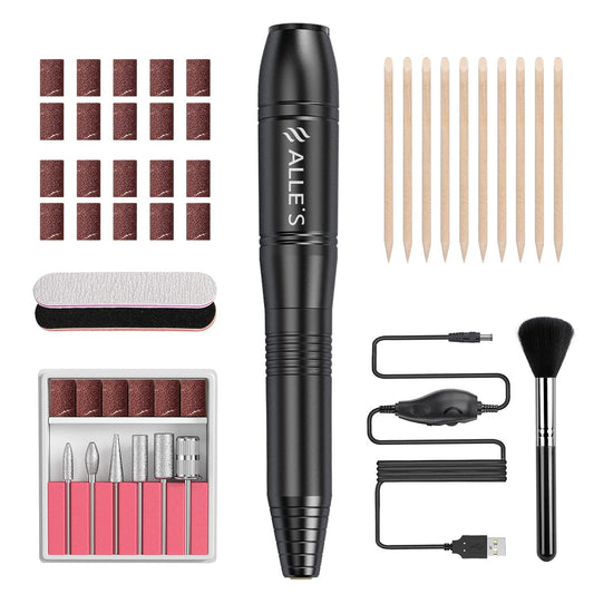 20000RPM Electric Nail Drill Compact Portable Efile Professional Manicure Pedicure Nail File Drill Kit for Acrylic, Gel Nails and Home Salon Use