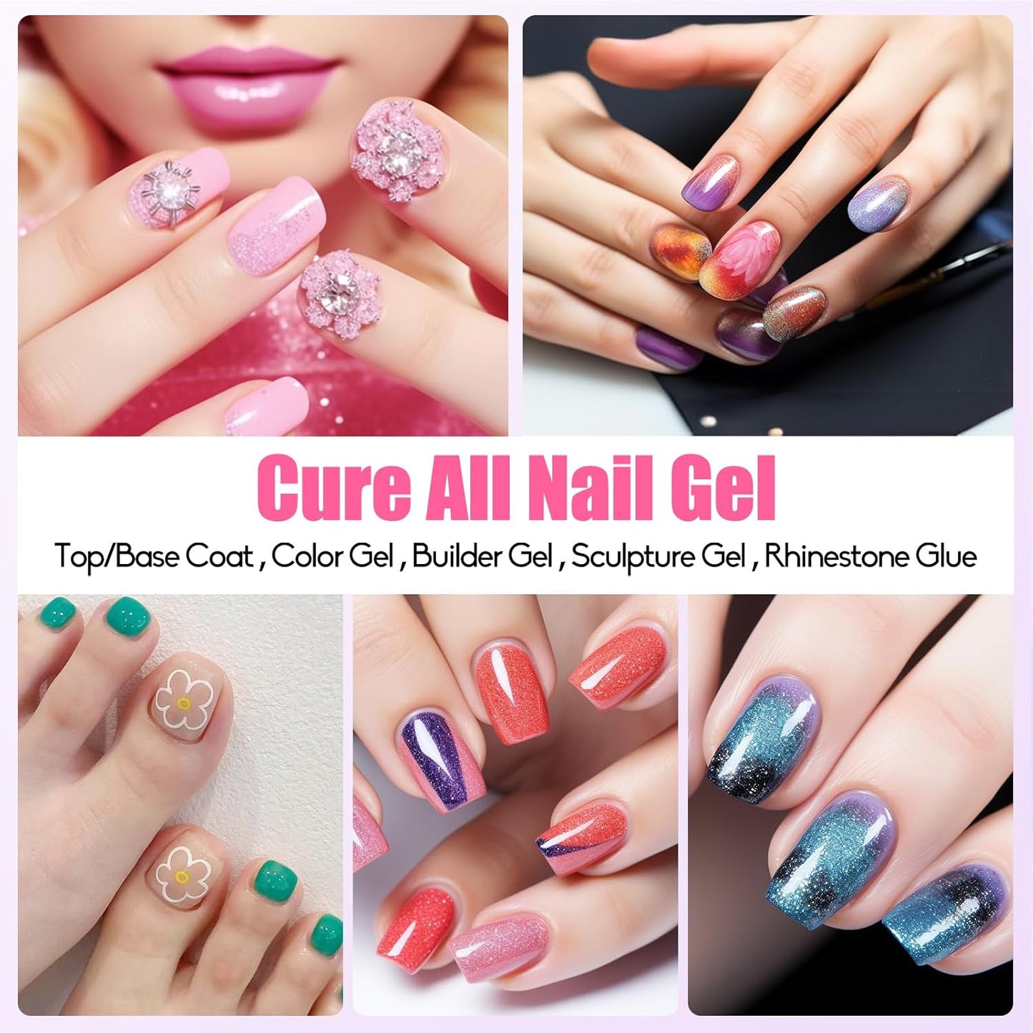 UV Nail Lamp, 72W Cordless UV Light for Gel Nails with 5-Timer & Auto Sensor, Rechargeable Gel Nail Lamp for Gel Polish, Professional Fast Curing Nail Dryer UV Led Nail Cure Lamp (Black)