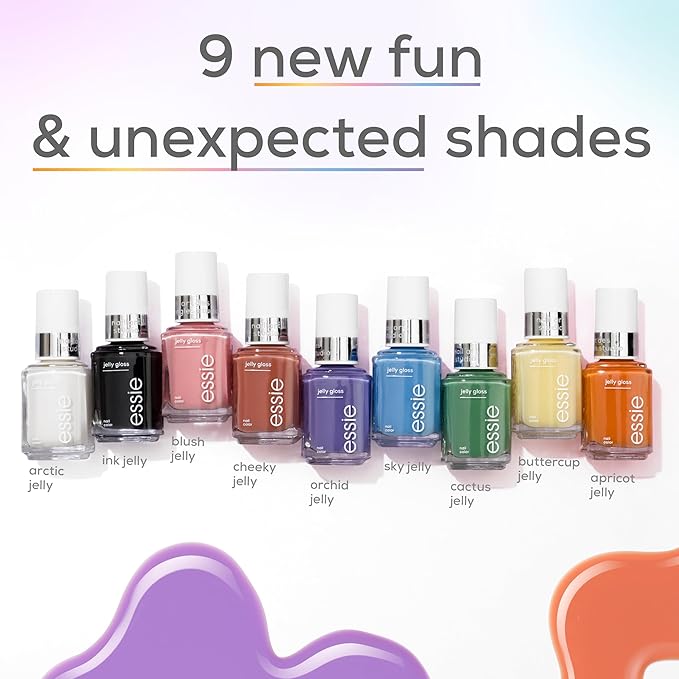 essie Nail Art Studio Jelly Gloss Polish, Vegan, Sheer Black Nail Polish, Ink Jelly, 0.46 Fl Oz