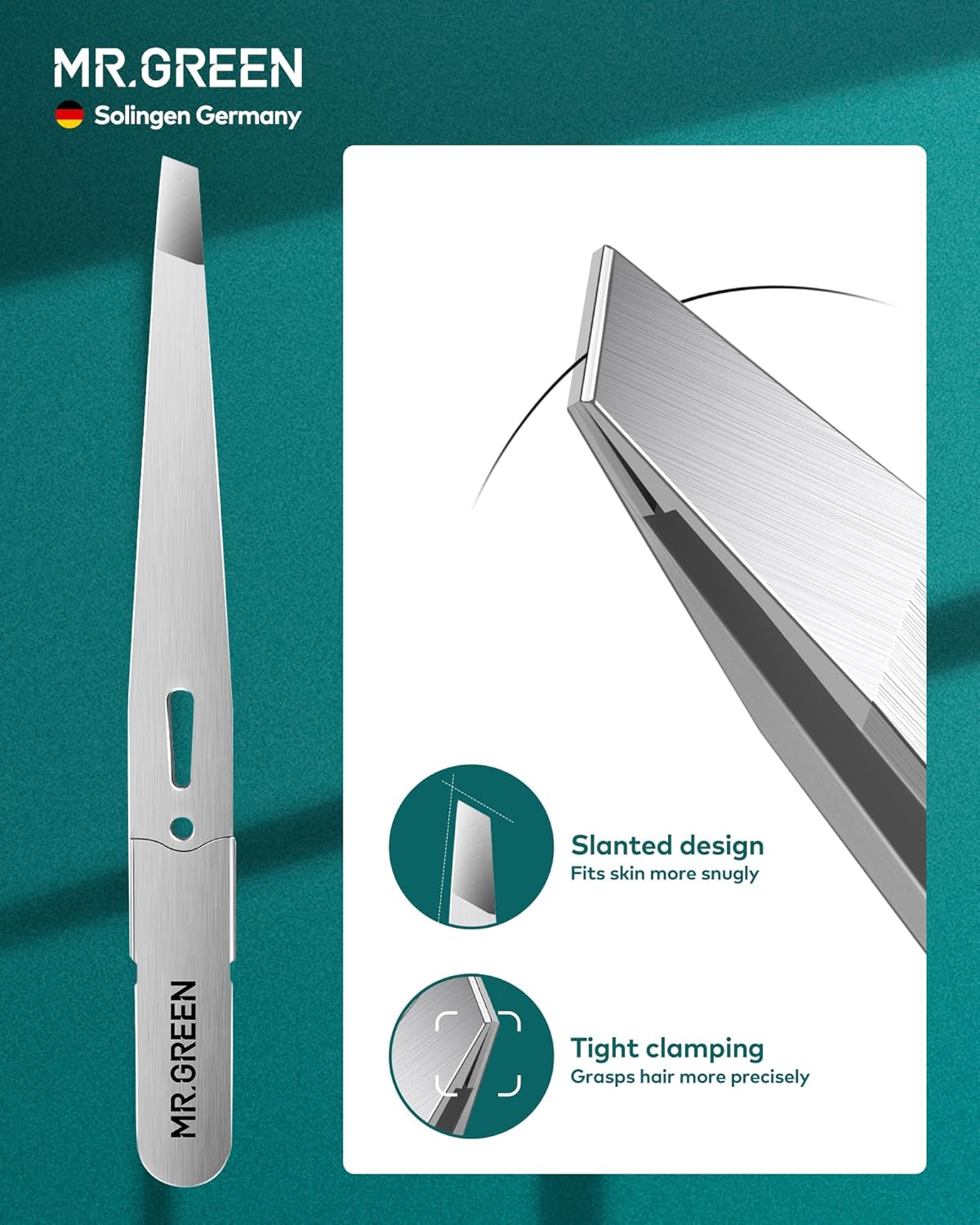 MR.GREEN Tweezers For Women Facial Hair, Professional Precision Eyebrow Tweezers for Women and Men,