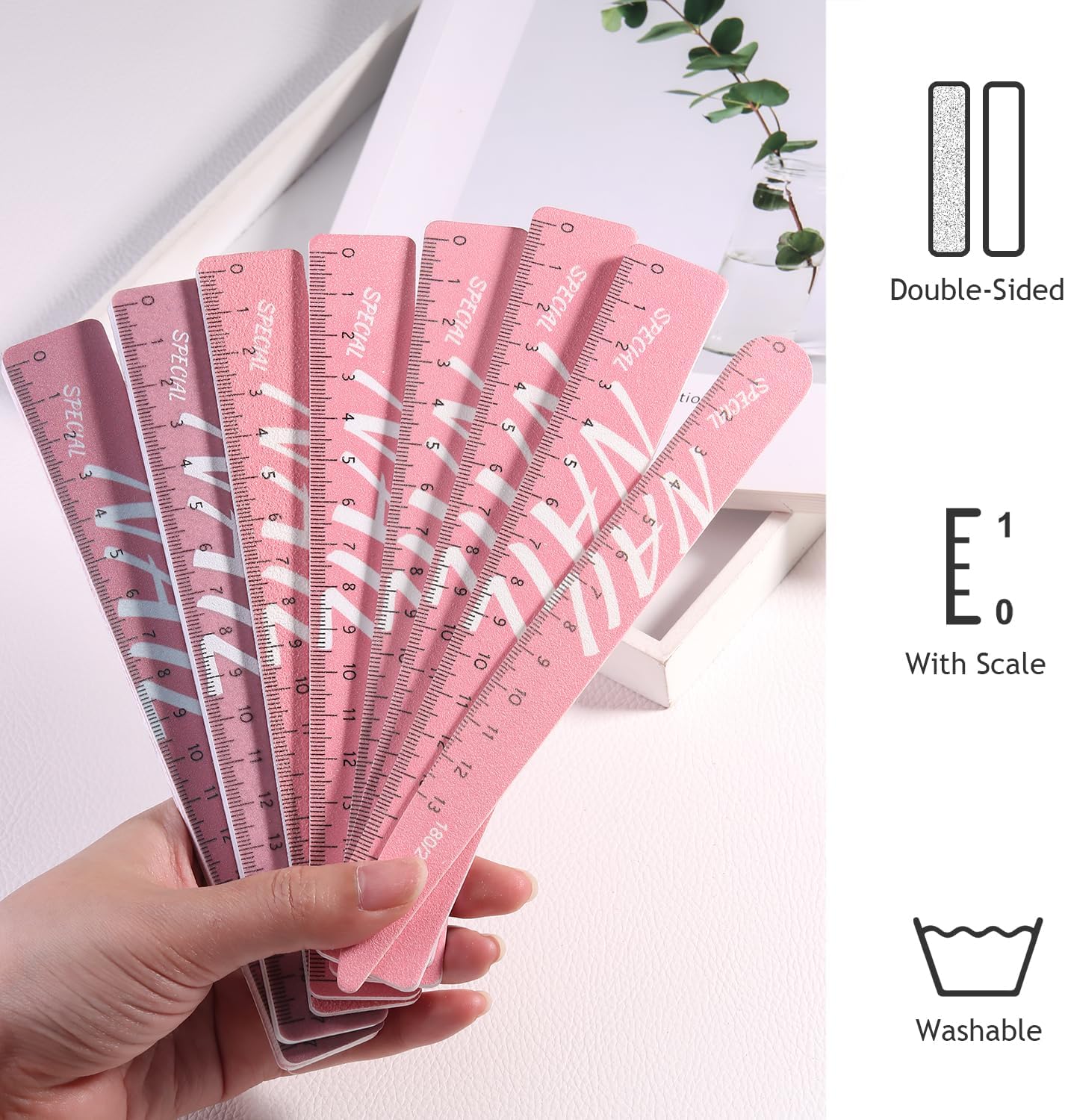 Nail Files and Buffers, 8 Pcs Nail Files for Natural Nails Emery Boards Nail Filer Professional Fingernail Files 80/100/150/180/240/280/1000/4000 Grit Nail File Set,Manicure Salon Tools