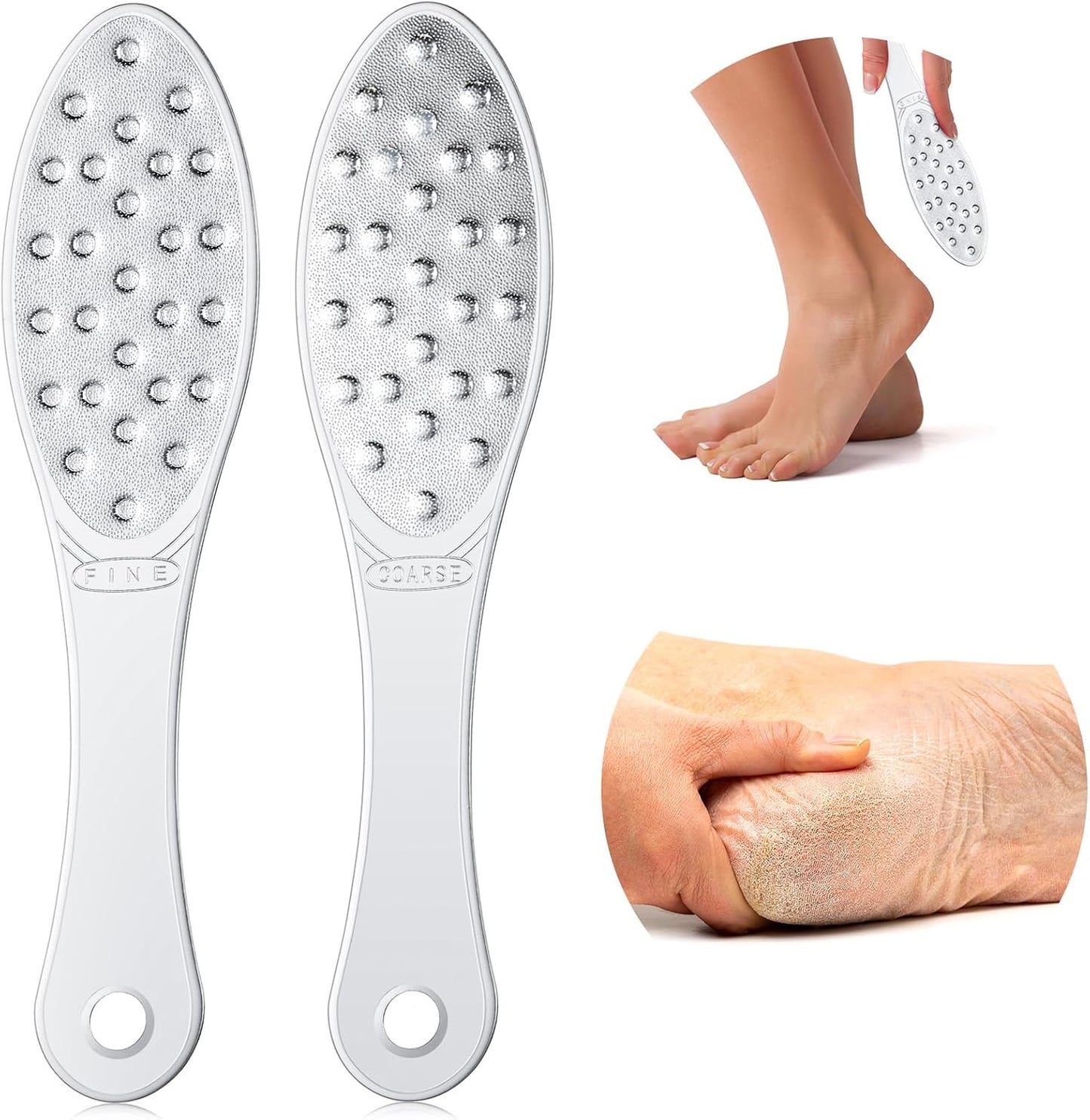 1 Pc Stainless Steel Foot Scraper Metal Foot File Double Sided File Callus Remover Professional Feet Rasp Scrubber for Wet or Dry Skin Easy to Clean Pedicure Tool Heel