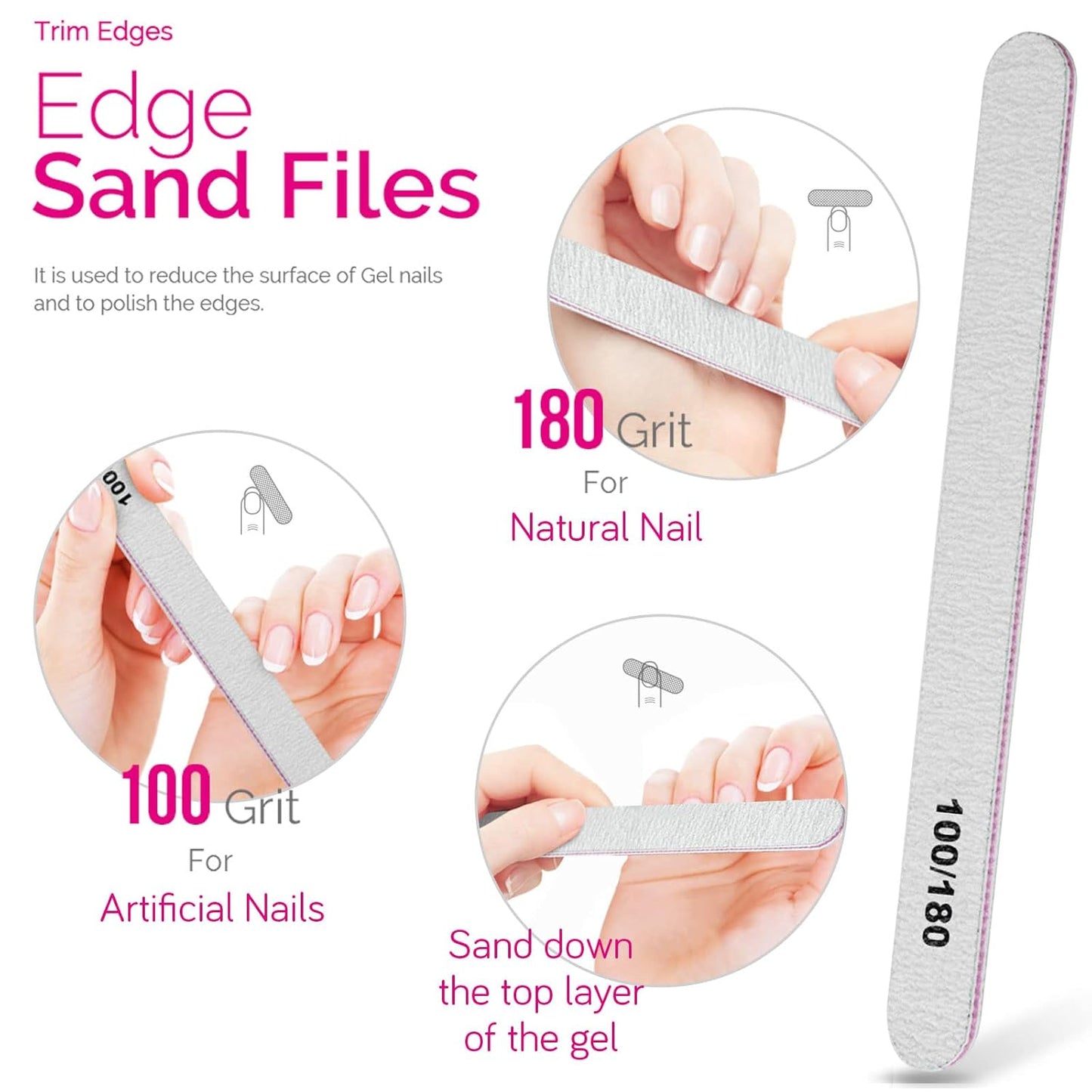 Teenitor Nail Gel Remover Tools Kit with Pink Polish Remover Clips, Cuticle Peeler Scraper, Gel Nail Brush, 115 Pack Nail Wipe Cotton Pads, Nail File Grits 120/180 Buffer Block Grits 400/4000 Rose