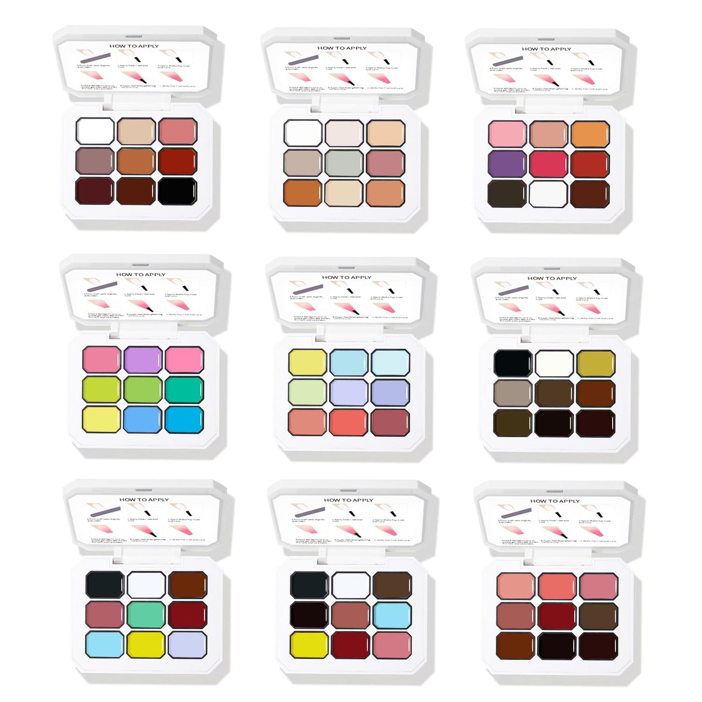 Ombre Gel Nail Polish Nail Sponges for Ombre 9 Series Colorful Blush Effect Gradient Painting Gel for Ombre Nails Multistyle French Manicure Nail Art DIY Home (A2)