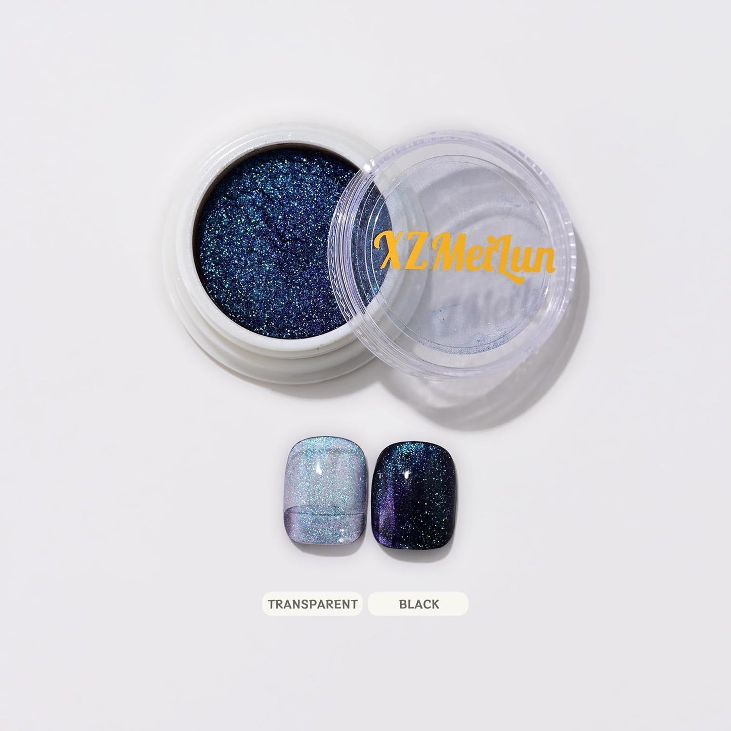 Chameleon Cat Eye Nail Powder, Big-Capacity 0.8g 9D Magnetic Powder Purple Turns Green Magic Mirror Effect Holographic Nail Art Glitter, Can Mixed with Builder Gel Nail Polish for Use