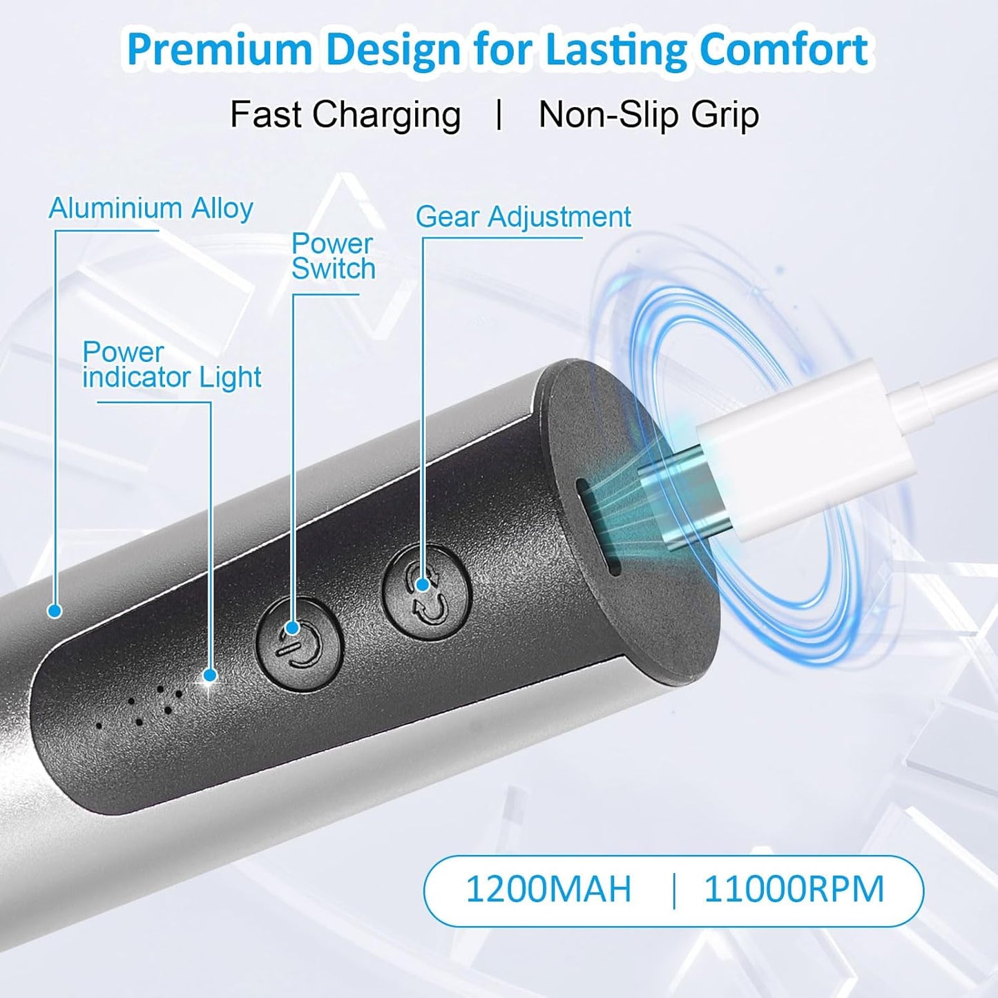 Electric Callus Remover for Feet, 6-Speed Pedicure Tool with 2-in-1 Rechargeable Foot File Callus Remover with USB Charging & 3 Types of Sandpaper, Dead Skin Remover for Dry Cracked Heels (Silver)