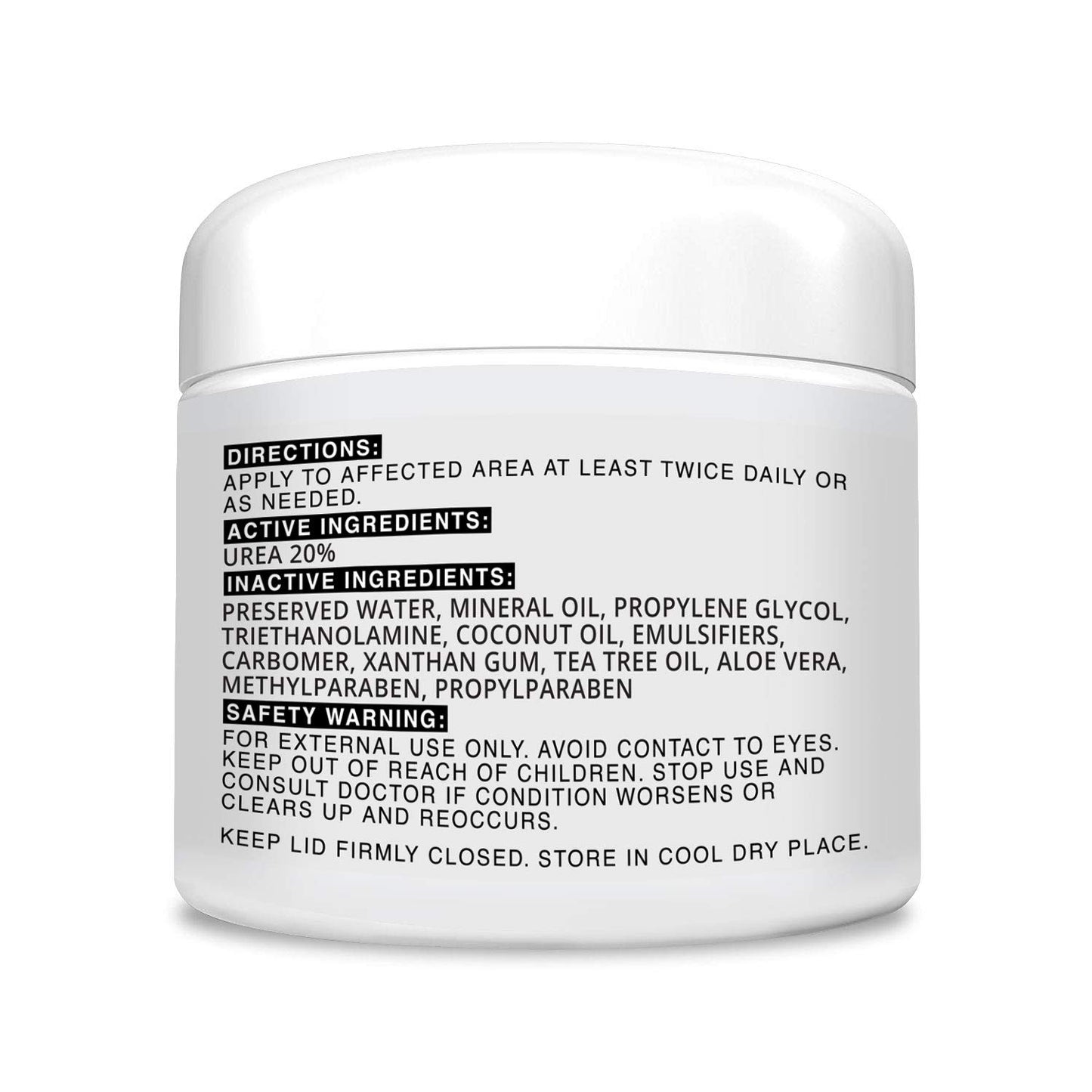 CLEAR 20, 20% Urea Gel, 4 oz w/ Tea Tree & Coconut Oil, Aloe Vera Extract, Callus & Corn Remover Moisturizes & Softens Cracked Heels, Feet, Elbows, Hands, Nails, Superior hydration to Urea Creams