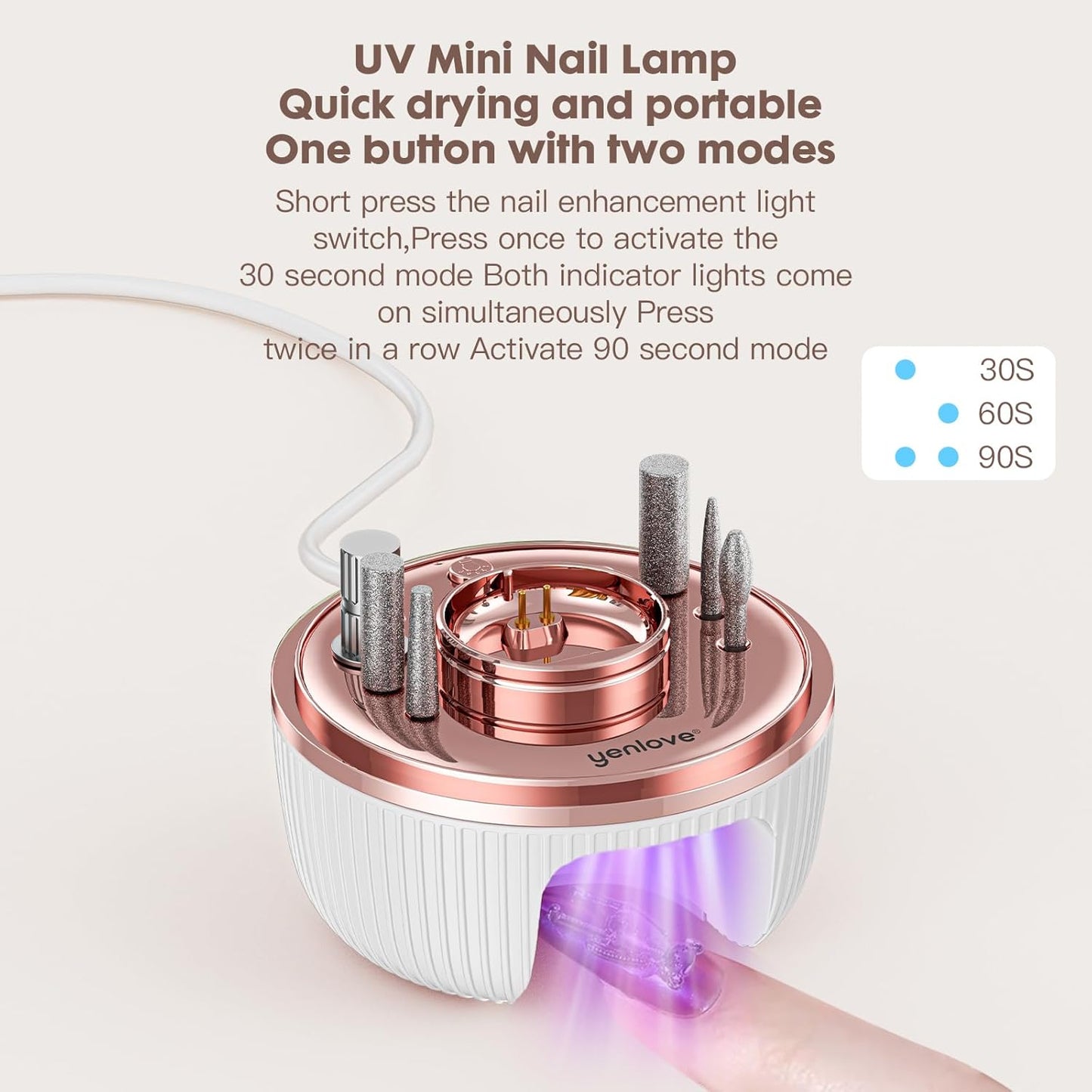 Electric Nail File,Nail Drill Kit with Nail Lamp,Cordless Nail Filer for Acrylic Gel Nails,Professional Nail Drill Machine Polishing Tool Manicure Pedicure Kit Efile Nail Supplies for Home Salon