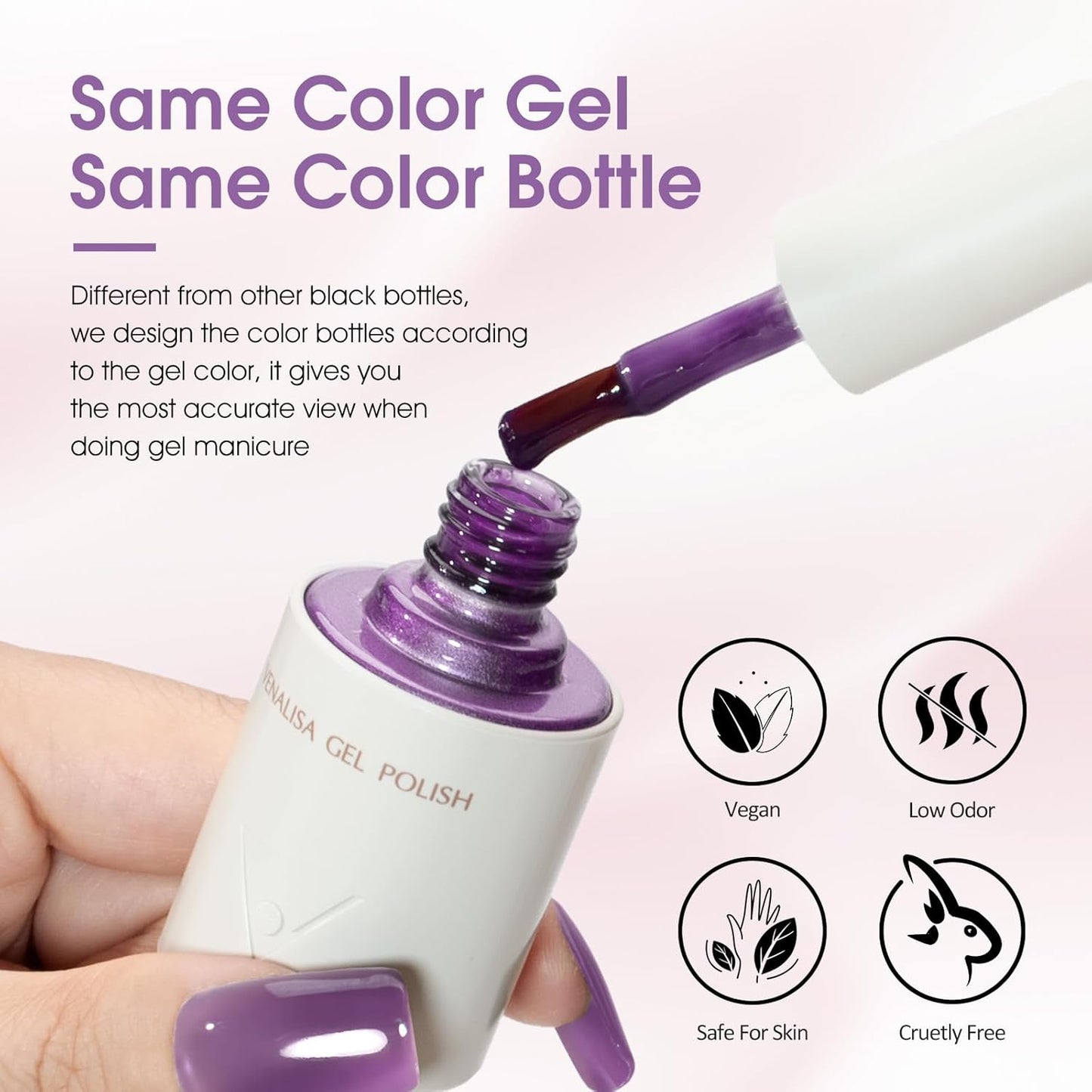 VENALISA Gel Nail Polish Set, 5 Colors 10ML Gel Polish Kit Red Orange Pink Cat Eye Glitter Jelly Purple Color Soak Off Salon Manicure DIY at Home Nail Art For Girls Women