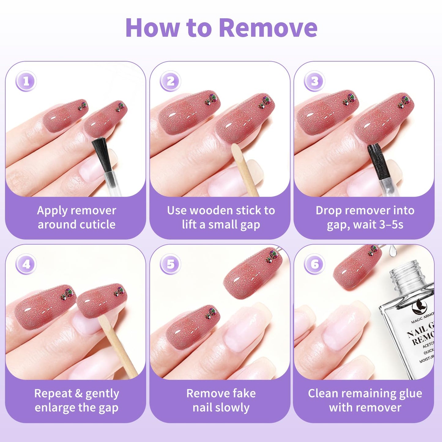 Nail Glue Remover for Press On Nails 20ml, Non-Acetone Removal Debonder, Quick & Gentle Adhesive Remover for Fake Nails – Not for Gel Polish or Base Coat