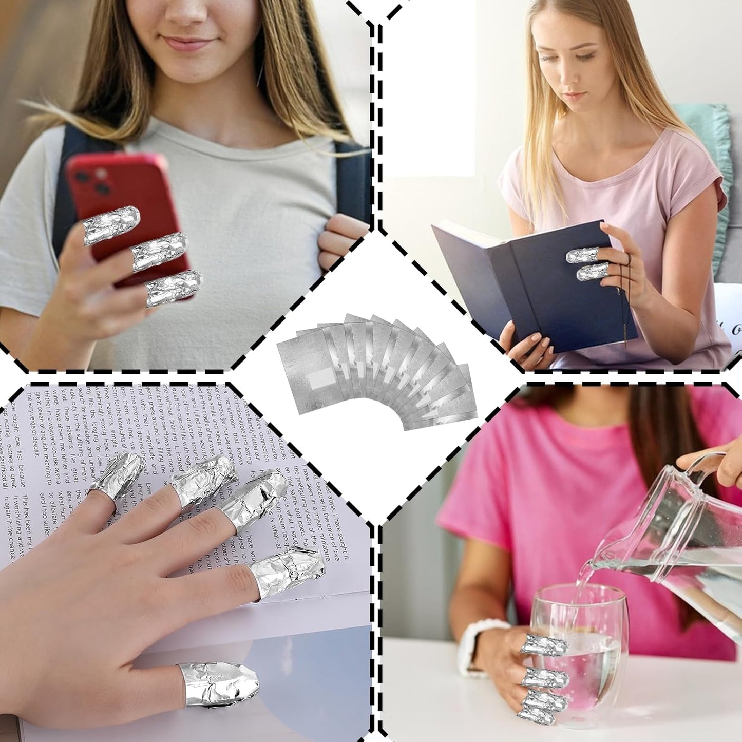 Giantree 100 Pcs Nail Foil, Nail Polish Remover Gel Nail Foil Wraps for Nails, Soak Off Foils Cotton Pads Gel Polish Remover for Soak off Gel Polish Removing at Home(100PCS)