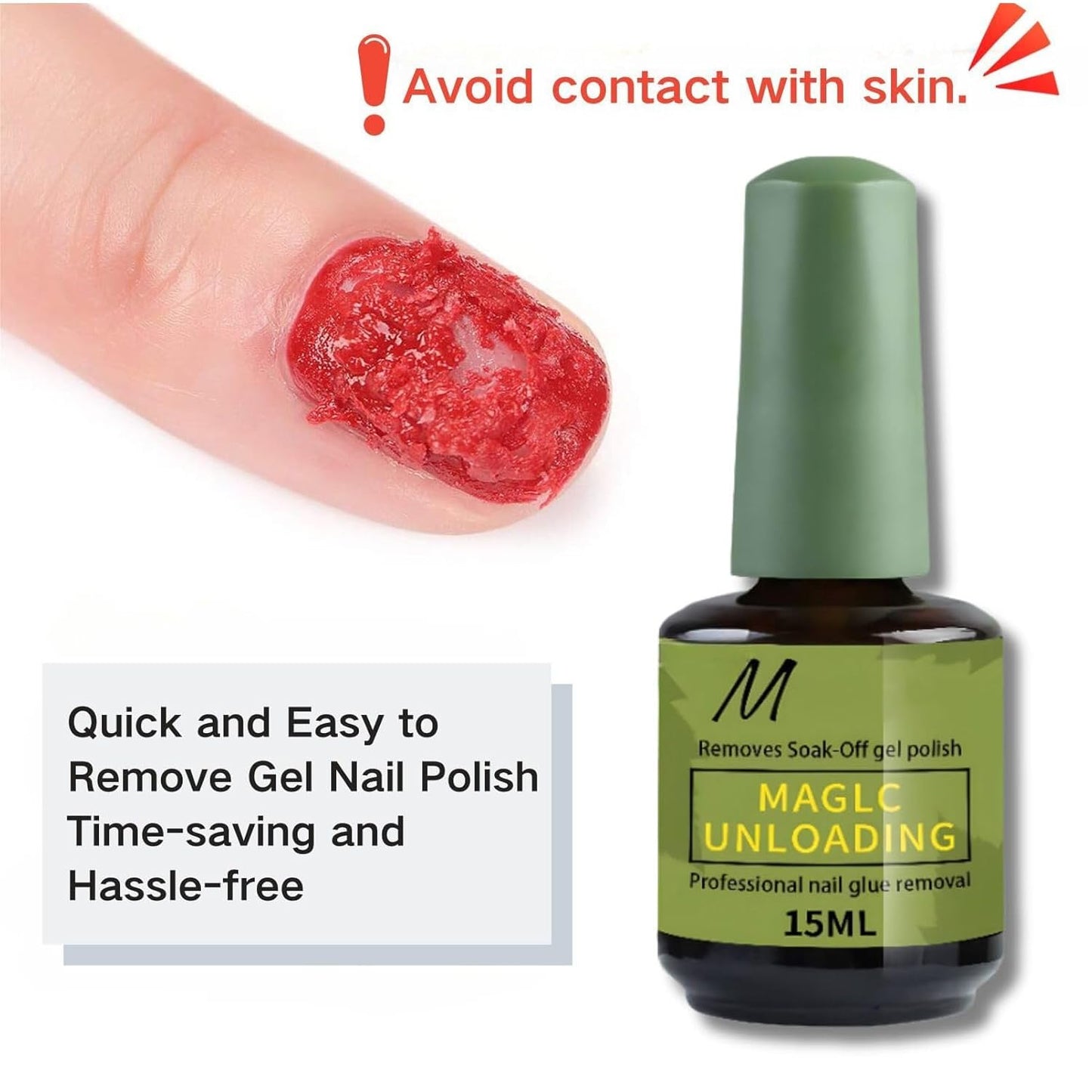 Gel Polish Remover for Nails - Nail gel remover - Quickly & Easily Gel Nail Polish Remover Within 3-5 Minutes - No Soaking or Wrapping Gel Remover - Don't Hurt Nails 0.25fl Oz (1)