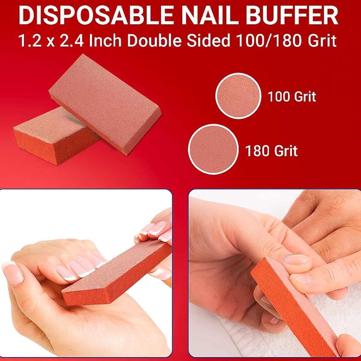 Disposable Pedicure Kit, 200 Sets – 4-Piece Individually Wrapped Nail Care Set with Yellow Pumice, White 80/100 Grit Nail File, Orange Buffer, Toe Separators – Spa & Salon Use