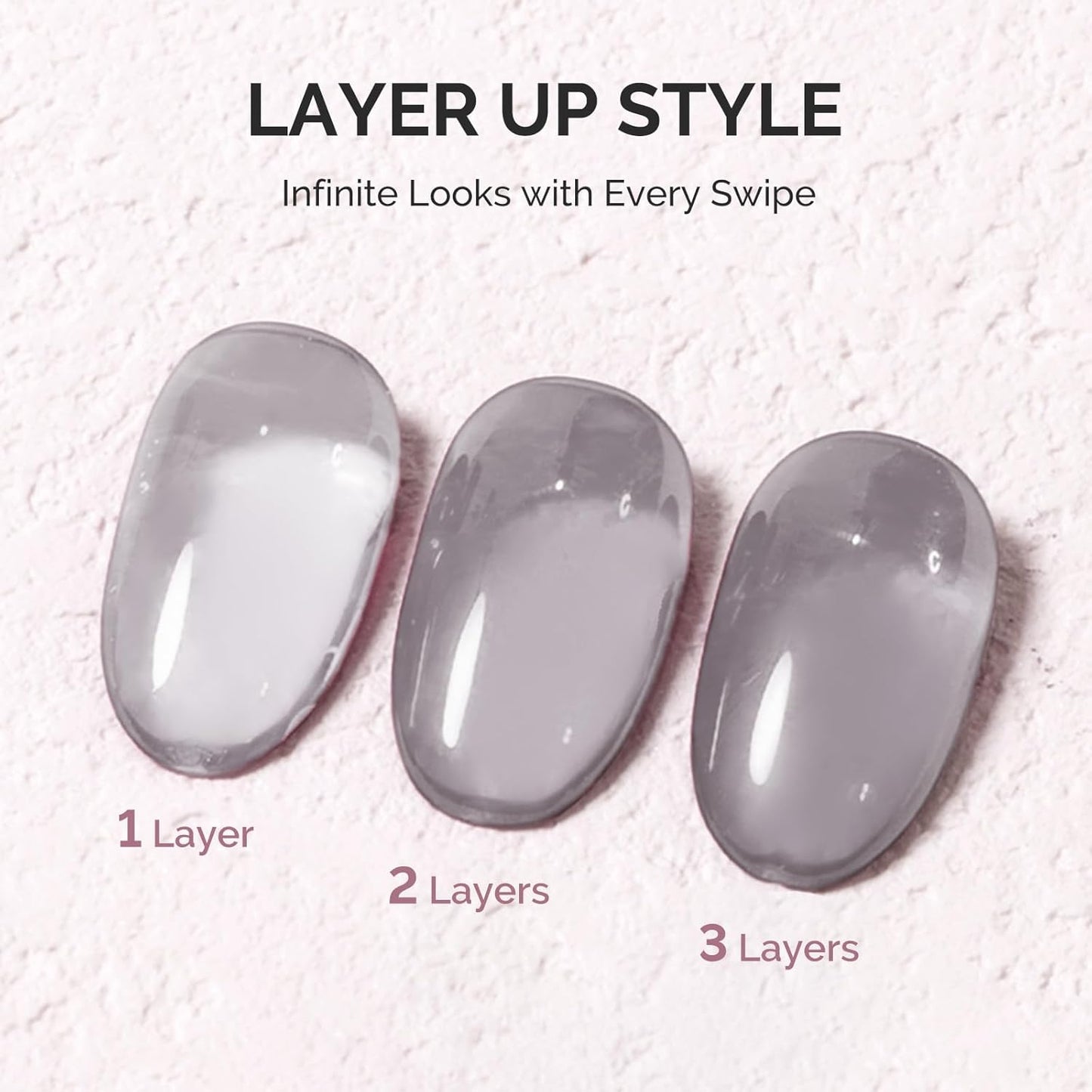MelodySusie Jeweliver Jelly Gel Polish, 0.5Fl Oz Dark Gray Gel Nail Polish Sheer Neutral Translucent Nude Soak Off UV LED Light Cure Gift for Women Nail Art Manicure DIY at Home JM30