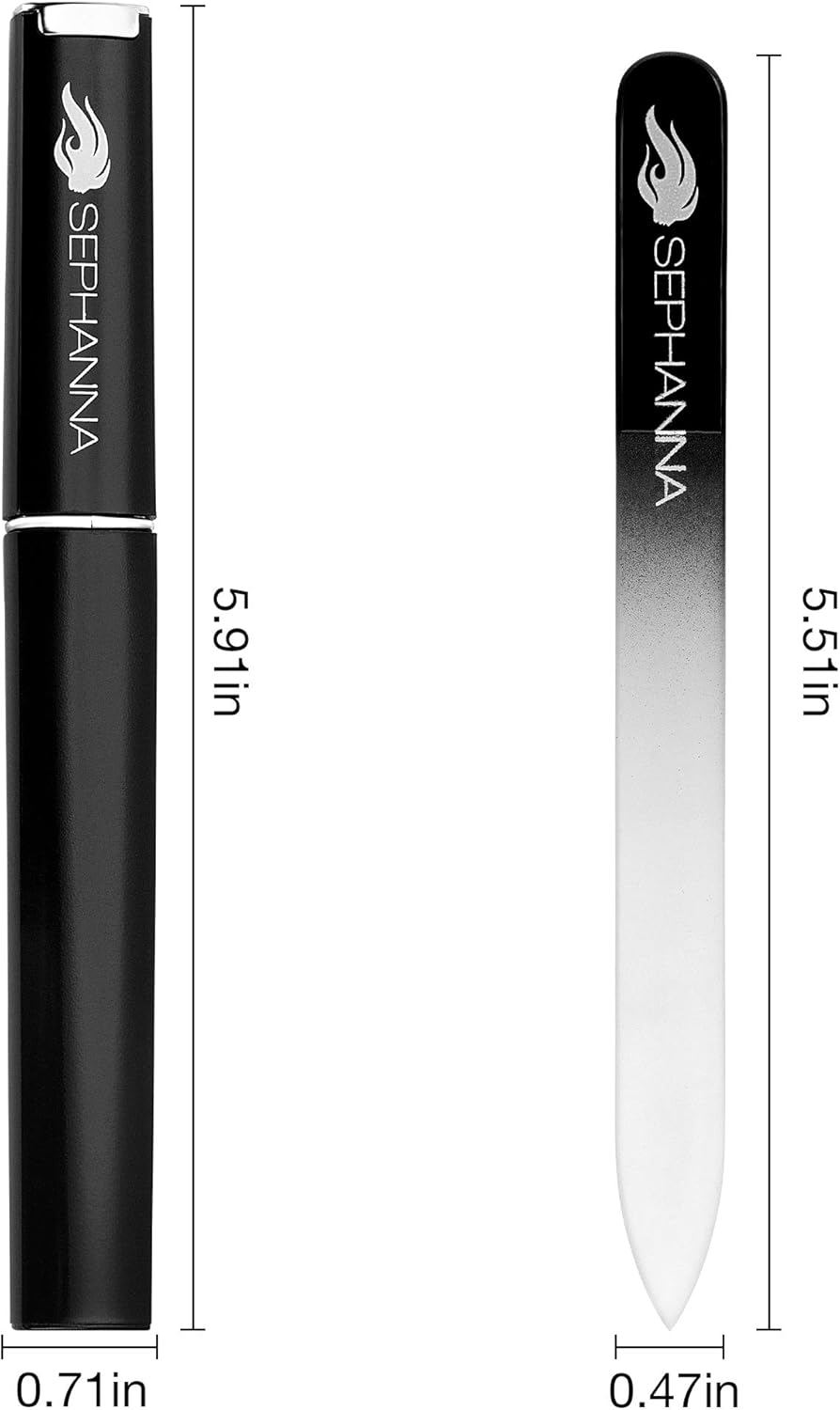 1 Pack Glass Nail File for Unisex Ultra Quality, Portable Crystal Nail File with Case for Mani & Pedicure- Smooth Finish for Natural & Acrylic Nails