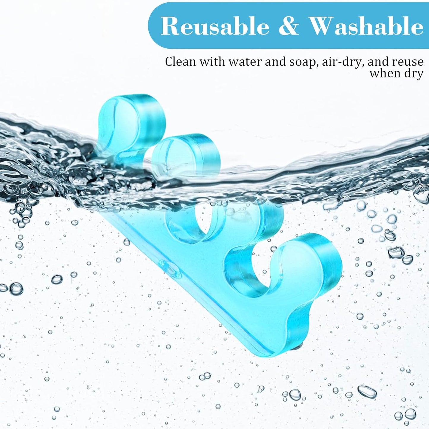 8Pcs Toe Separators for Pedicure Pedicure Toe Spacers & Spreaders Soft Finger Separators Polishing Manicure Coating Gel Painting Nail Accessories Men and Women (Blue Pink)