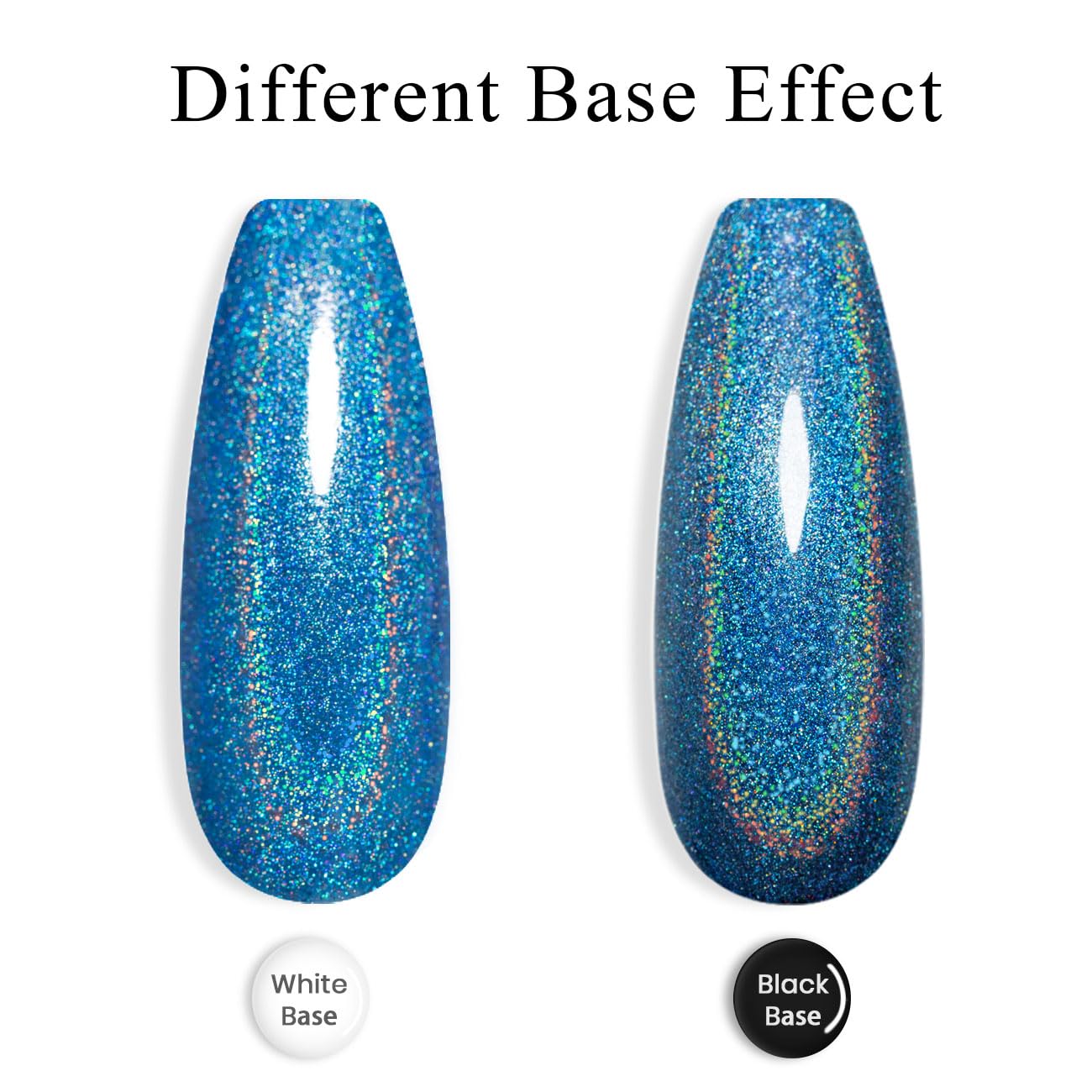 RARJSM Holographic Gel Nail Polish Blue Rainbow Glitter Reflective Iridescent Gel Polish Curing Required Unicorn Mirror Chrome Laser Effect Soak off for Summer DIY Salon Home Manicure 7.5ML