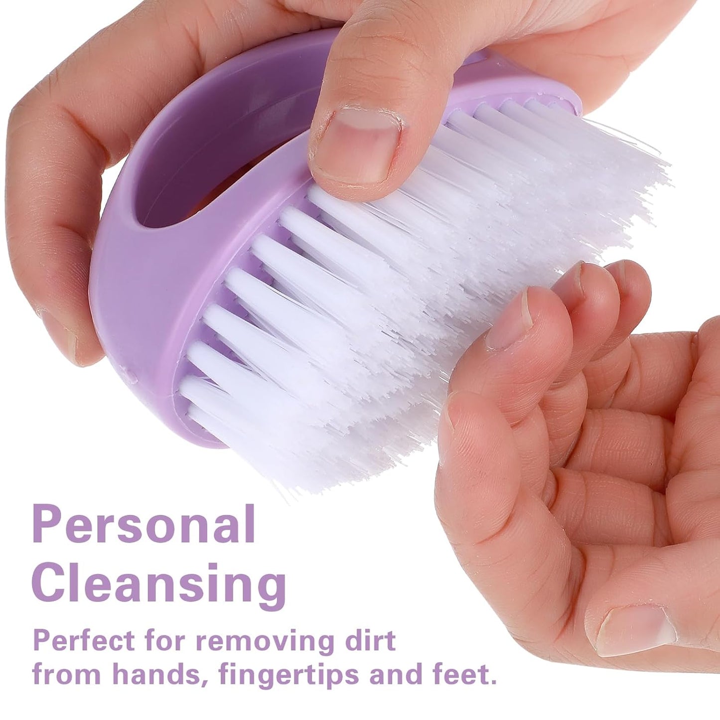 Cobee 2 Pack Hand Nail Brush for Cleaning Fingernails Durable Stiff Bristles Nail Scrub Brush Cleaner with Handle Heavy Duty Deep Nail Cleaning Scrubber for Men Fingernails Toes Garden(Green, Purple)