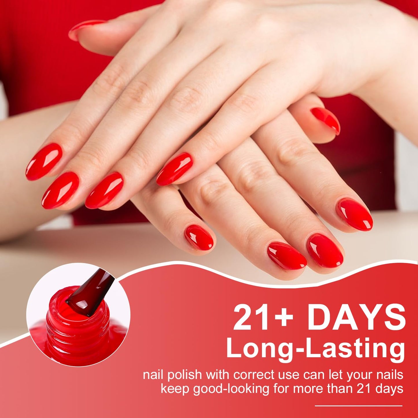 Major Dijit Quick Air Dry Nail Polish FireBrick Regular Nail Polish Non UV Gel Hema 0.34 fl oz.
