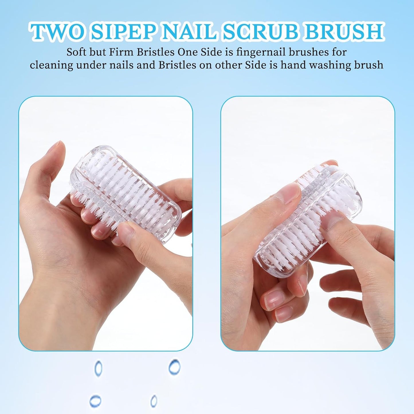 4 PCS Nail Brush for Cleaning Fingernails Two Sided Hand Fingernail Scrub Brushes Soft Stiff Bristles Scrubber Nails Toes Cleaning Brush for Men Women Hand and Under Nails