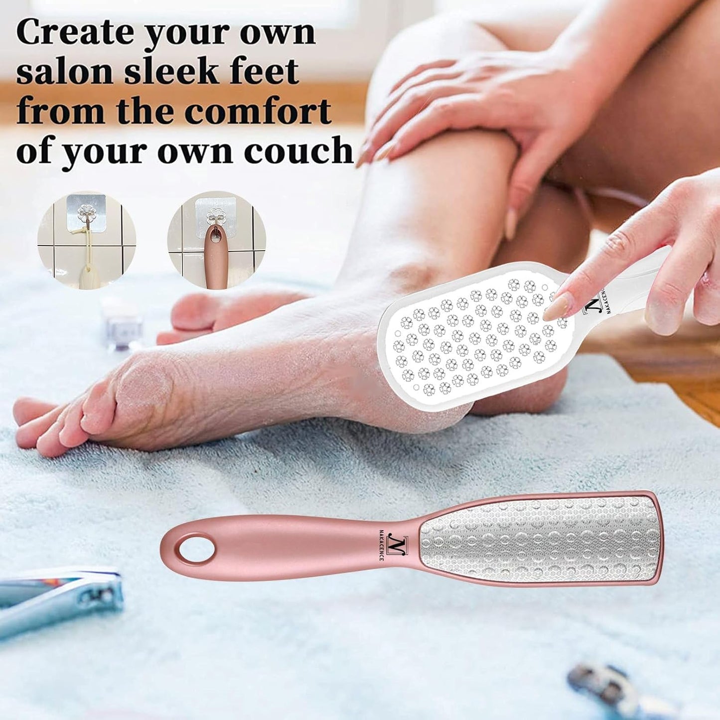 Foot File,Foot Scrubber Dead Skin Double Sided Foot Scraper Rasp Callus Remover, Pedicure Foot Scrubber Grater,Foot Heel Craper for Cracked Heels, Foot Grater Shaver Scraper for Callus Removal 2pcs