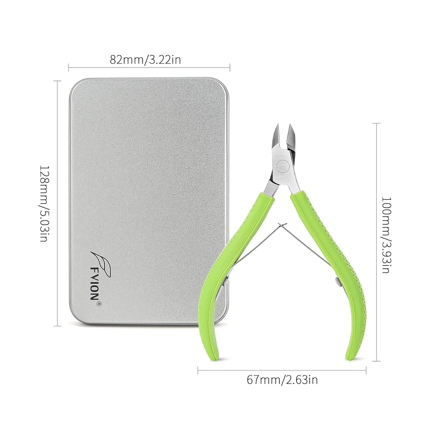 FVION Cuticle Clippers – Small Cuticle Trimmer, Rubber Coated Handle Manicure Tools – Full Jaw Cuticle Cutter for Nails (9mm)