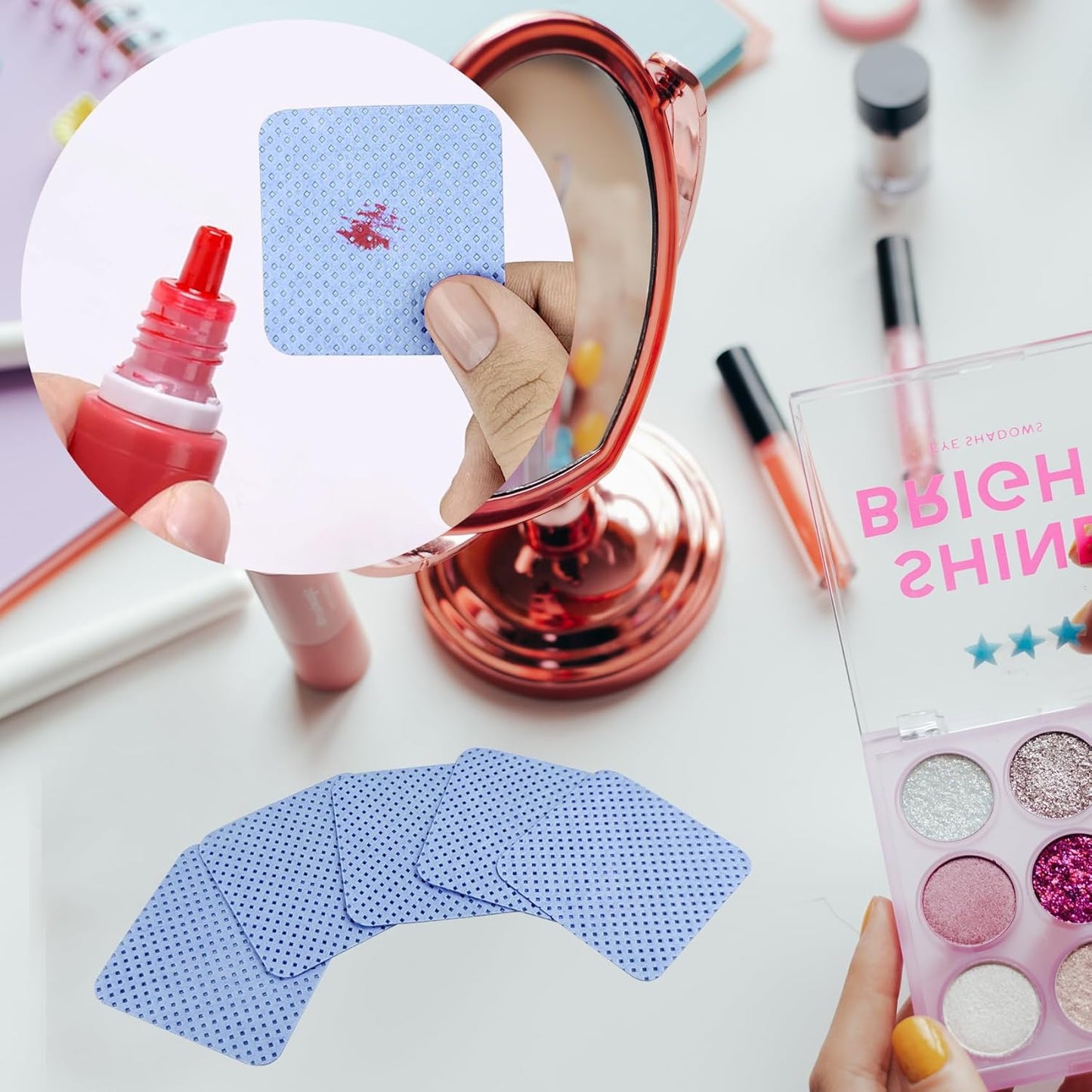 150 Pcs Lint Free Nail Wipes, Non-Woven Nail Polish Remover Pads Nail Polish Wipes for Nail Polish Removal Eyelash Extensions DIY Nail Art Supplies (Blue)