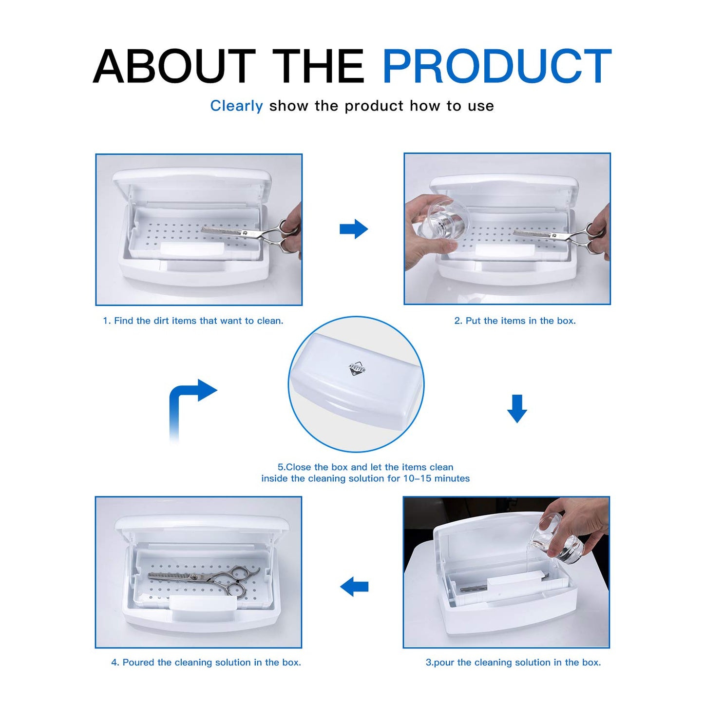 Plastic Sterilizing Tray,Tool sterilization box,Nail Tools Plastic Sterilizing Box Beauty Tool Sterilizing Tray Disin-fection Box,Tweezers,Hair Salon,Spa & Cutter Manicure Equipment-(White)