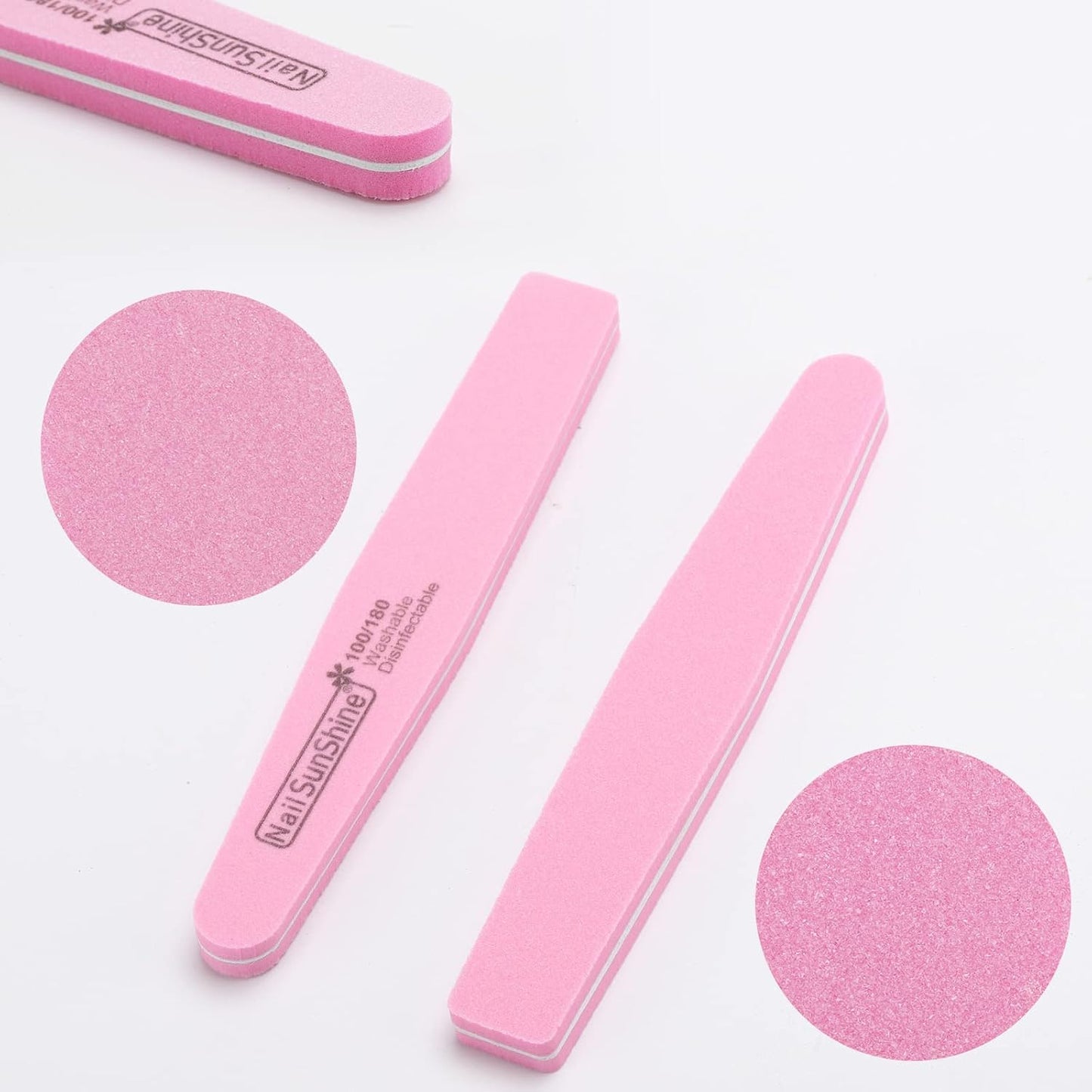 35 Count 100/180 Grit Nail Files and Buffers Set, Double Sided Emery Boards Washable Buffing Blocks for Natural Nails and Acrylic Nails