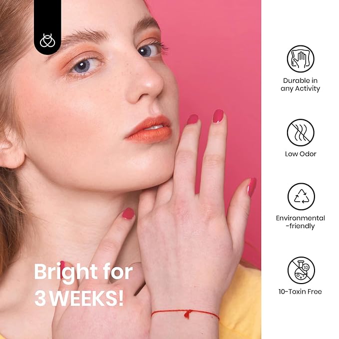 beetles Pink Gel Nail Polish,15 ml Strawberry Solid Bright Color Soak Off LED UV Lamp DIY Decoration Manicure Art Design Salon at Home Strawberry Cocktail Collection Gel Polish for Women