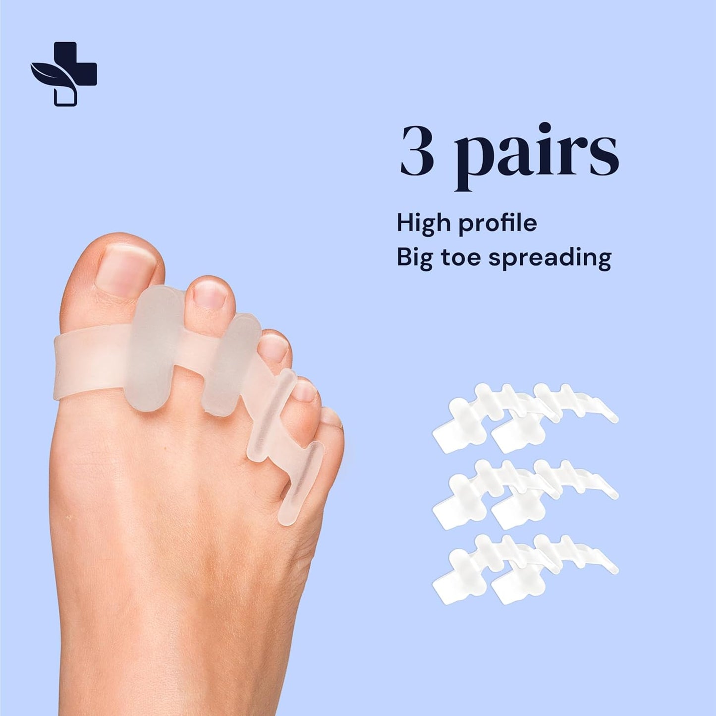 YOGAMEDIC Silicone Toe Separators for Women - 6-Pack, Transparent/Green - Bunion Relief & Bunion Corrector - Hammer Toe Straightener & Gentle Alignment - Versatile Fit & Foot Spacer