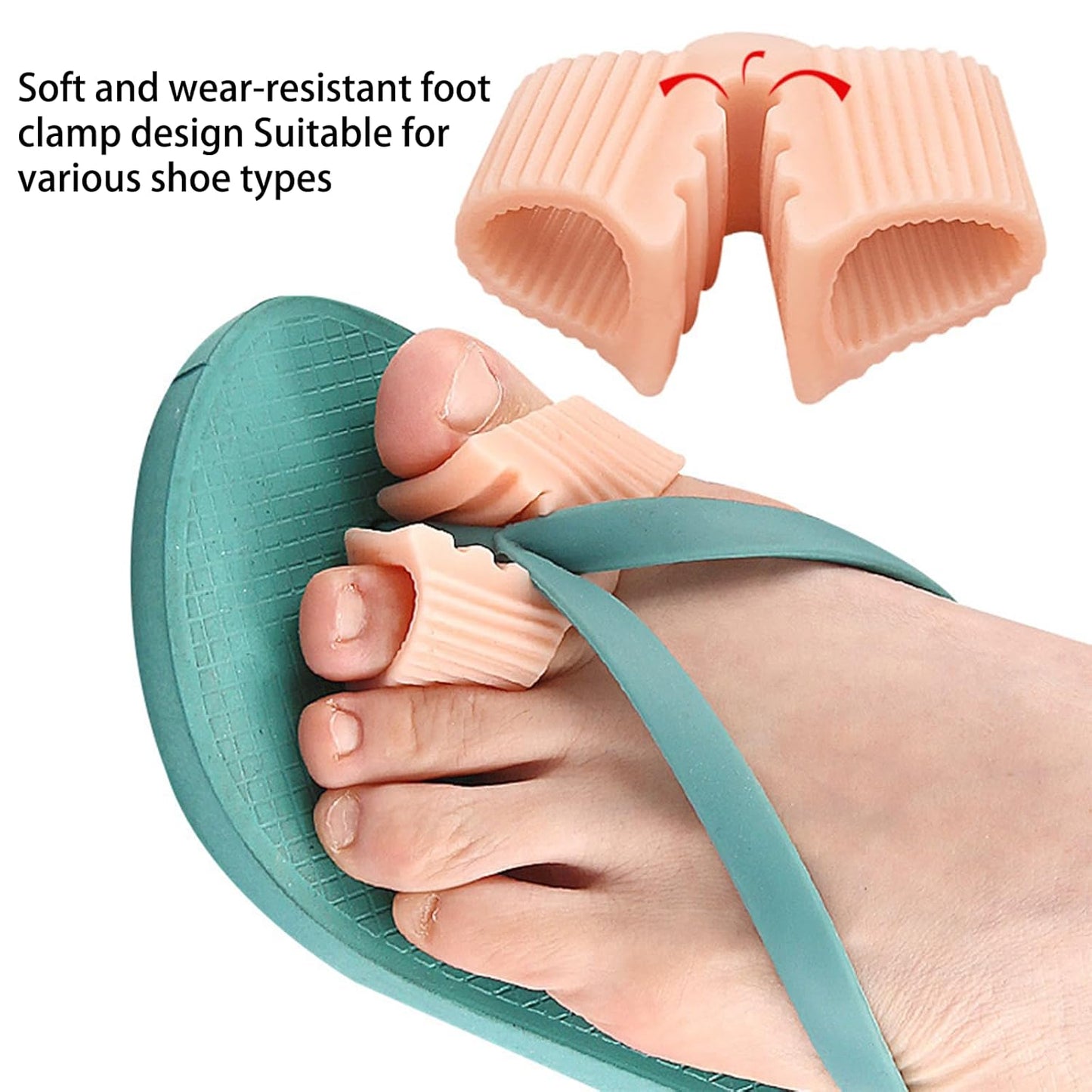 8 Pack Gel Toe Separators, Soft Breathable Big Toe Corrector with Gel Toe Spacer Cushion, Bunion Toe Separators for Bunion Corrector and Overlapping Toes Women Men, Specially Used For Flip Flops