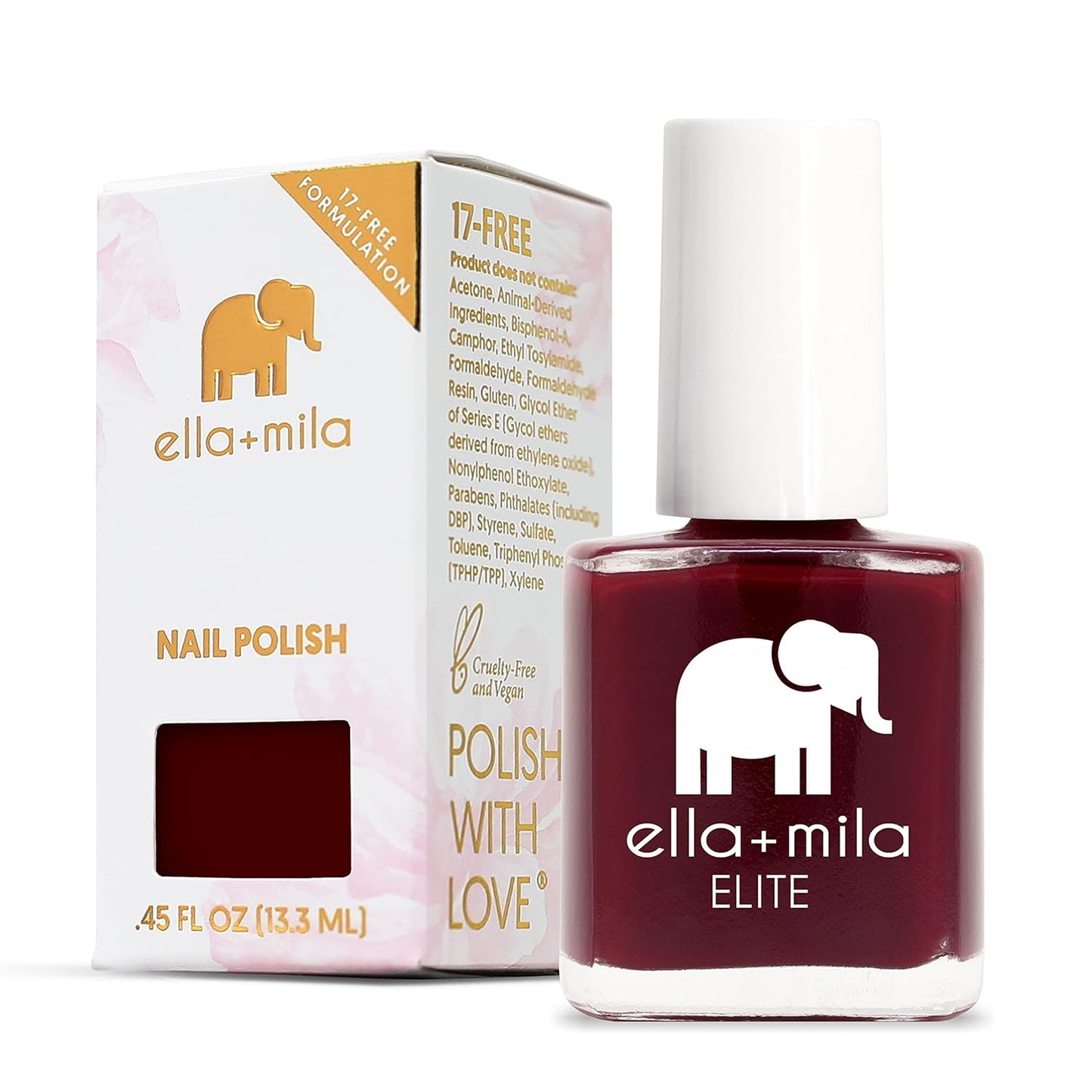 ella+mila Professional, Quick Dry, Long-Lasting & Chip-Resistant Red Nail Polishes (Naughty Not Nice - 0.45 fl oz)